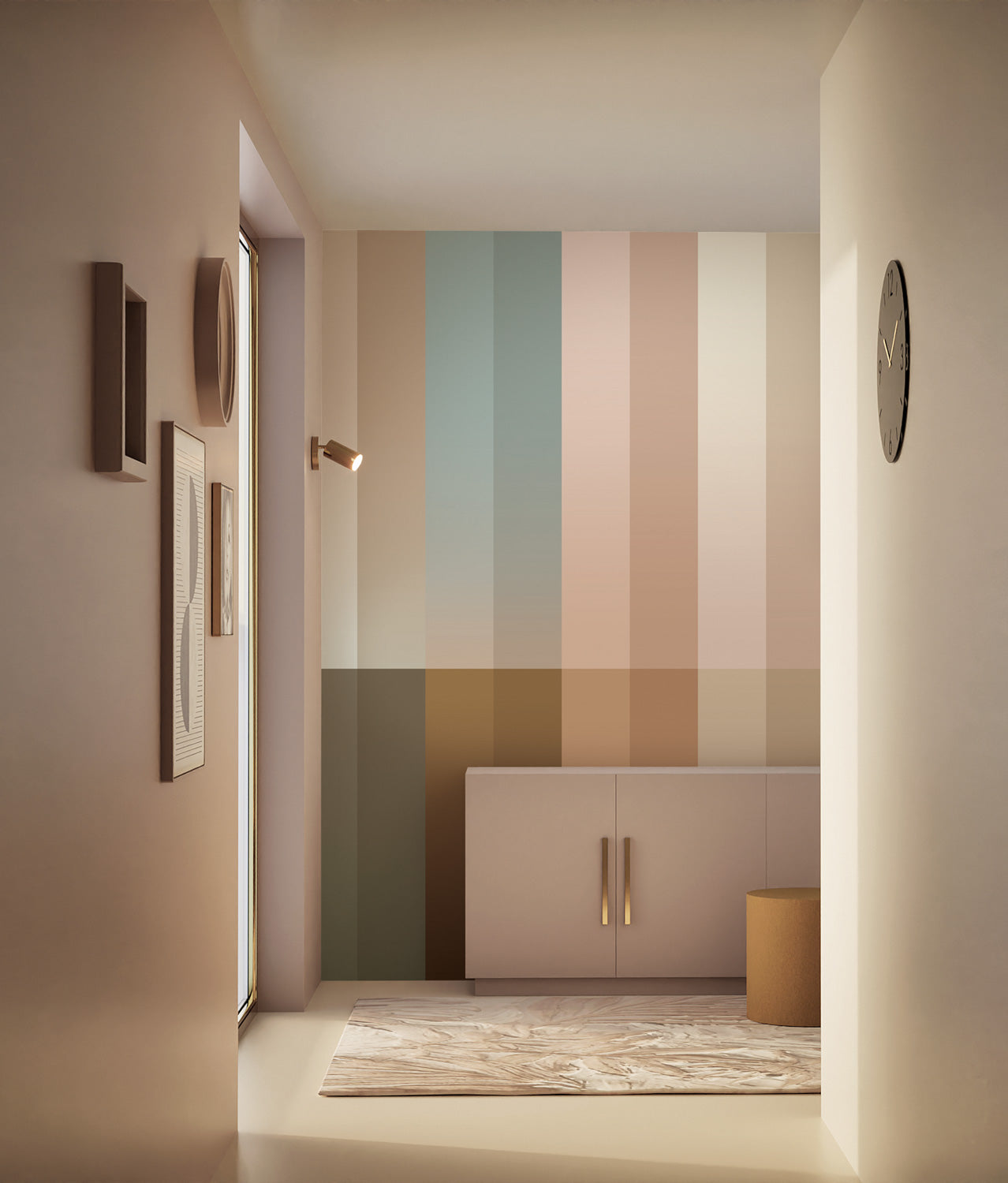 Gradient Stripes Multicolor, Strepen behang door Frans Uyterlinde, FU-024, Interieur