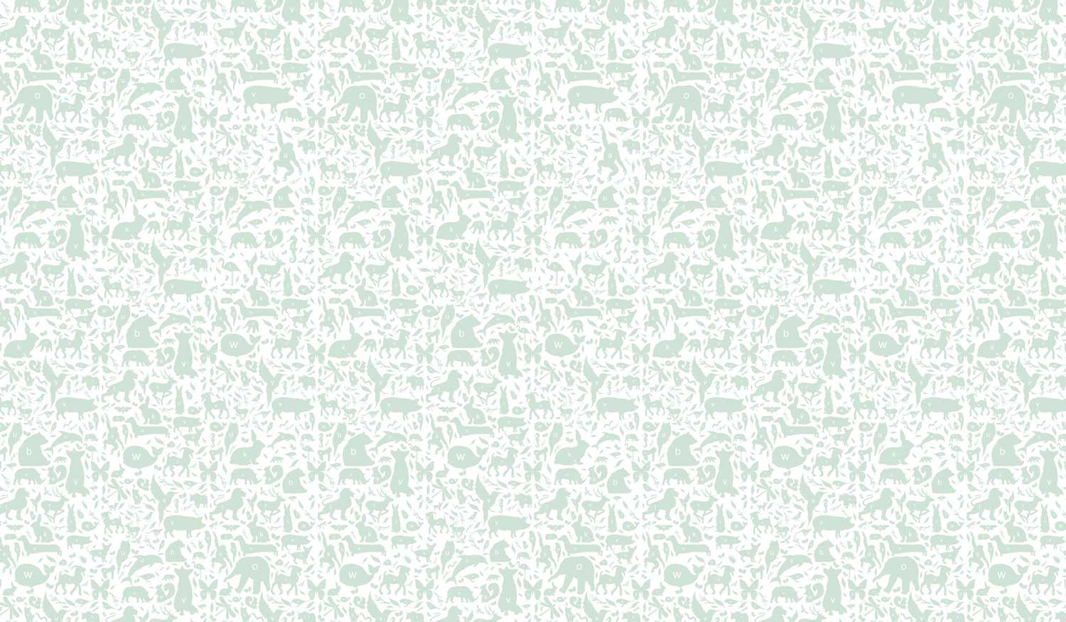 Kindertapete ABC Animals, Grün, 146.1 x 280 cm