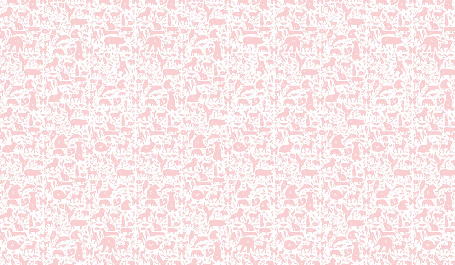 Kindertapete ABC Animals, Rosa, 146.1 x 280 cm