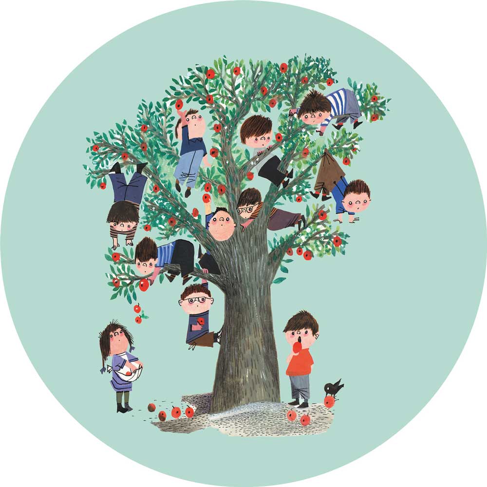 Wallpaper Circle Apple Tree