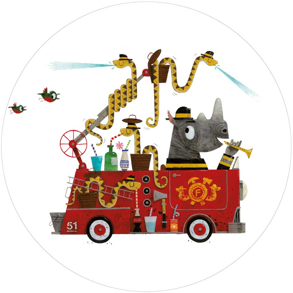 Wallpaper Circle Firetruck