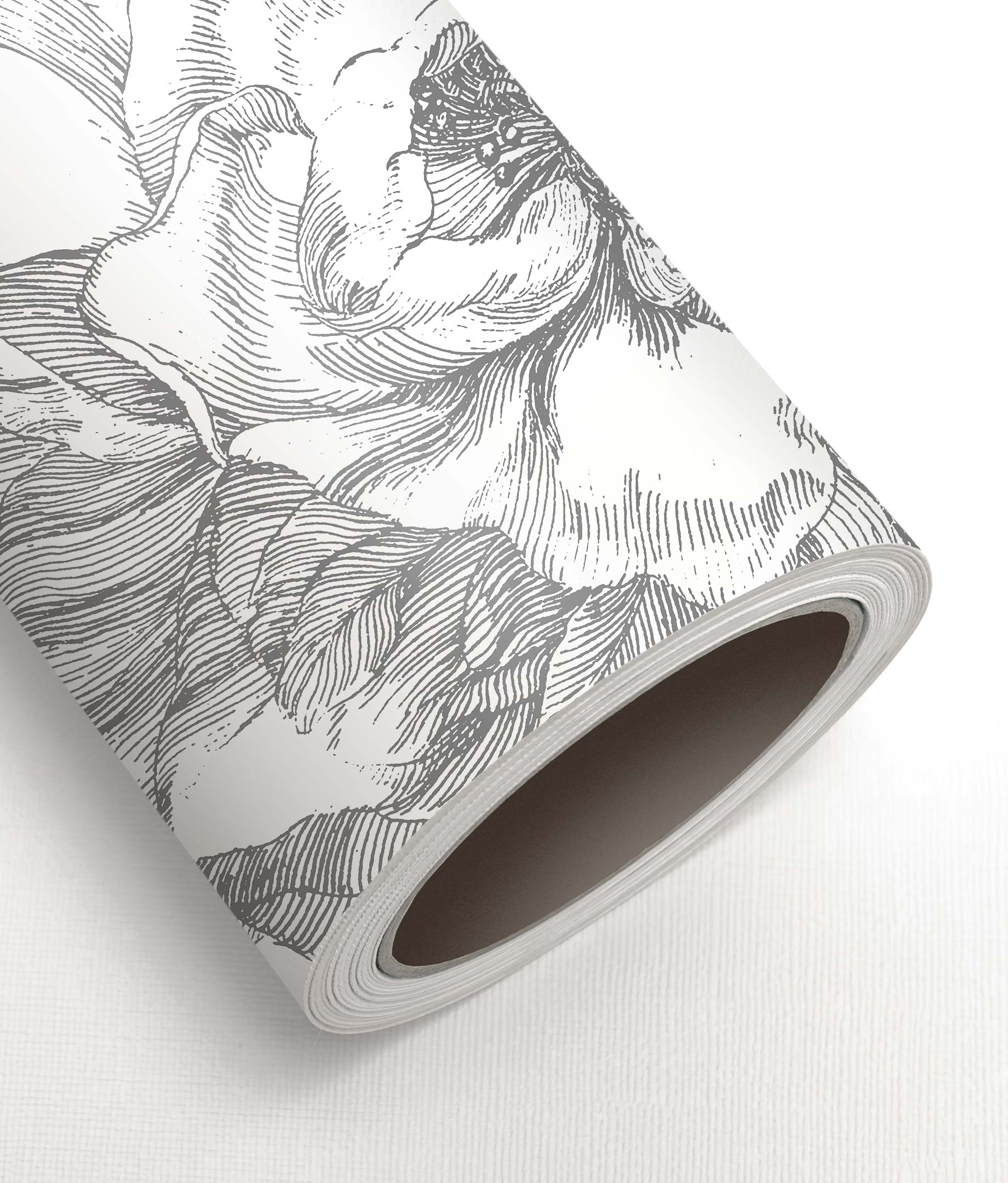 Floral wallpaper Engraved Flowers