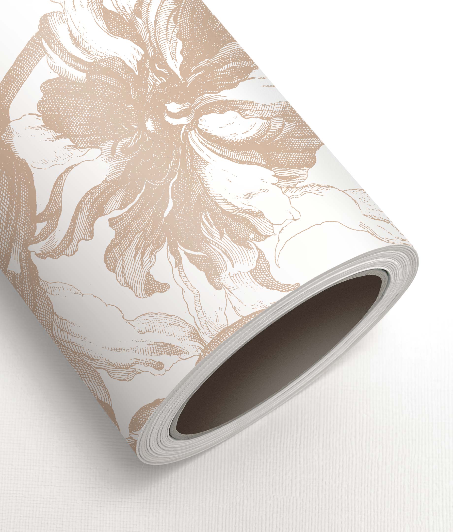 Engraved Flowers, Floral wallpaper by Frans Uyterlinde, Nude