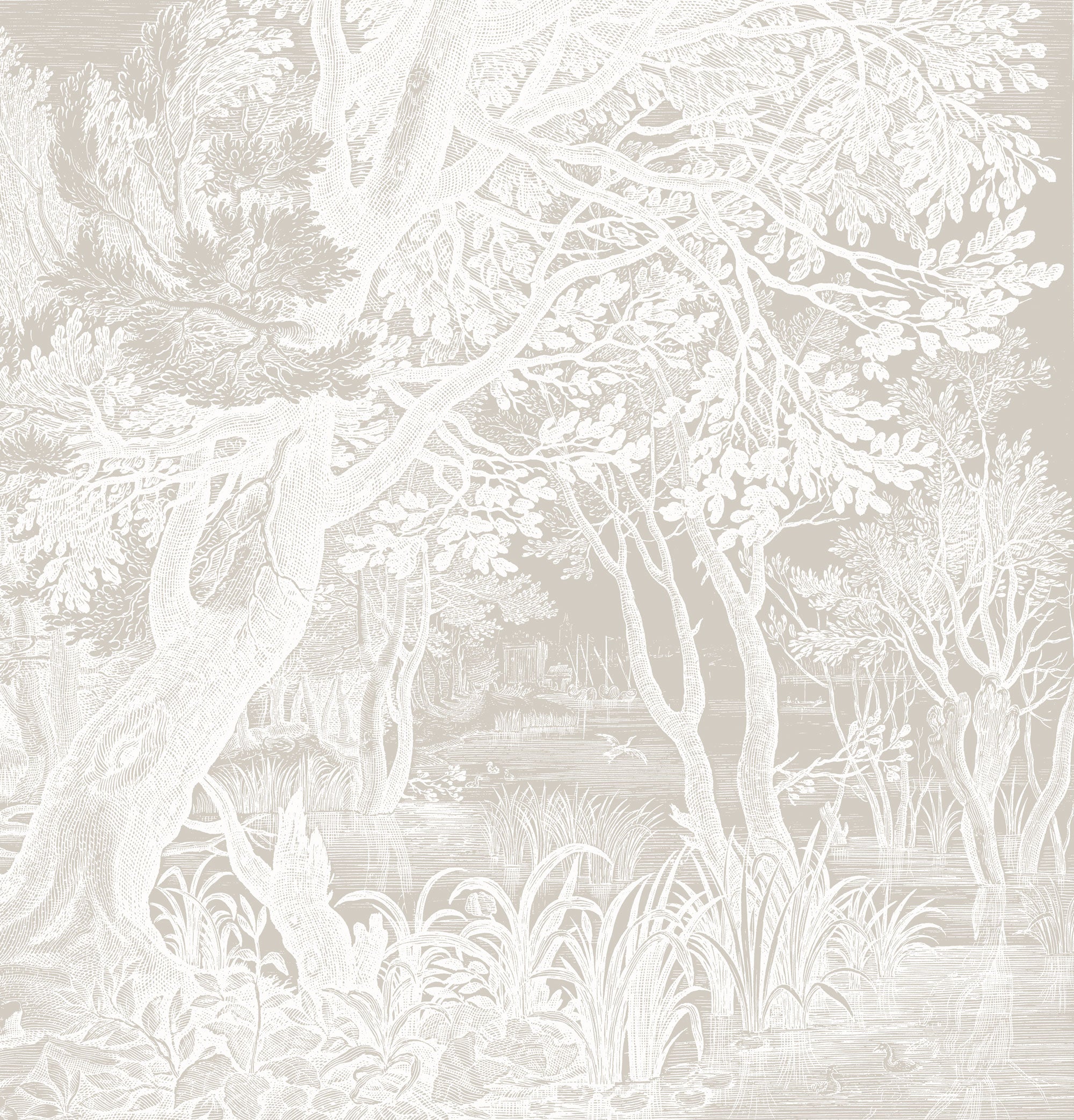 Behang met gegraveerd landschap, Engraved Landscapes