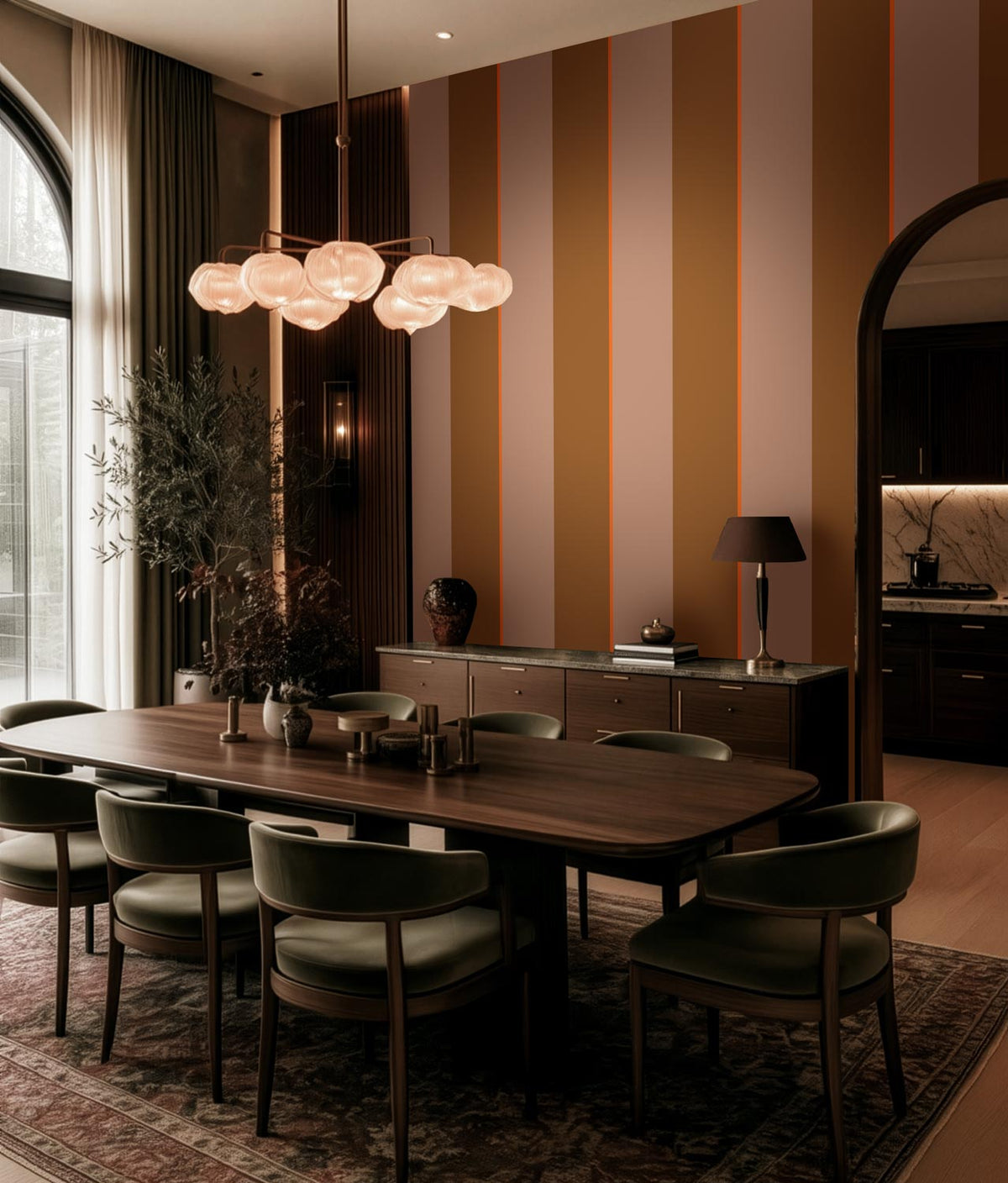 Bold Stripes, Colorful striped wallpaper by Frans Uyterlinde, 97.4 x 280 cm