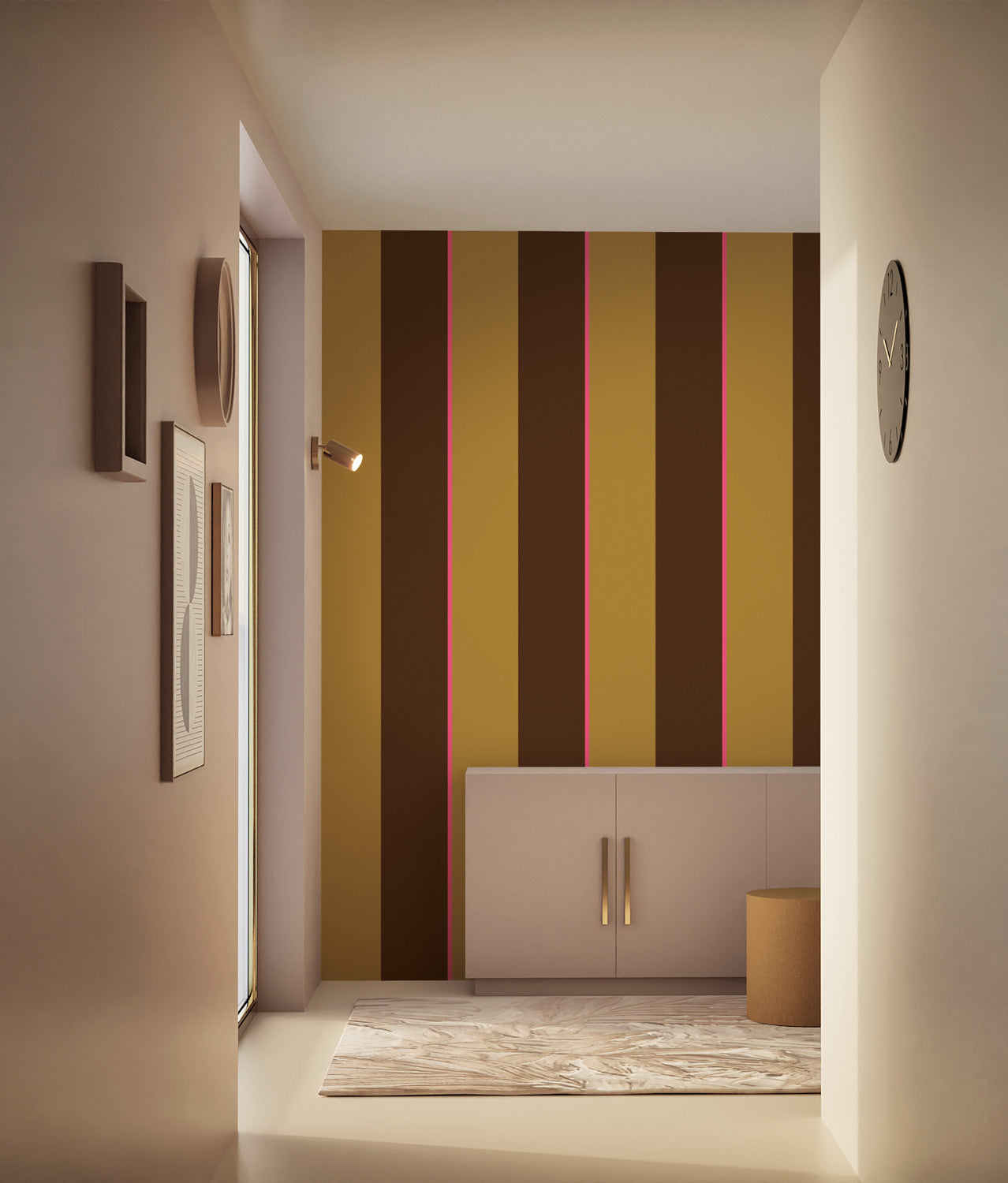 Bold Stripes, Colorful striped wallpaper by Frans Uyterlinde, 97.4 x 280 cm