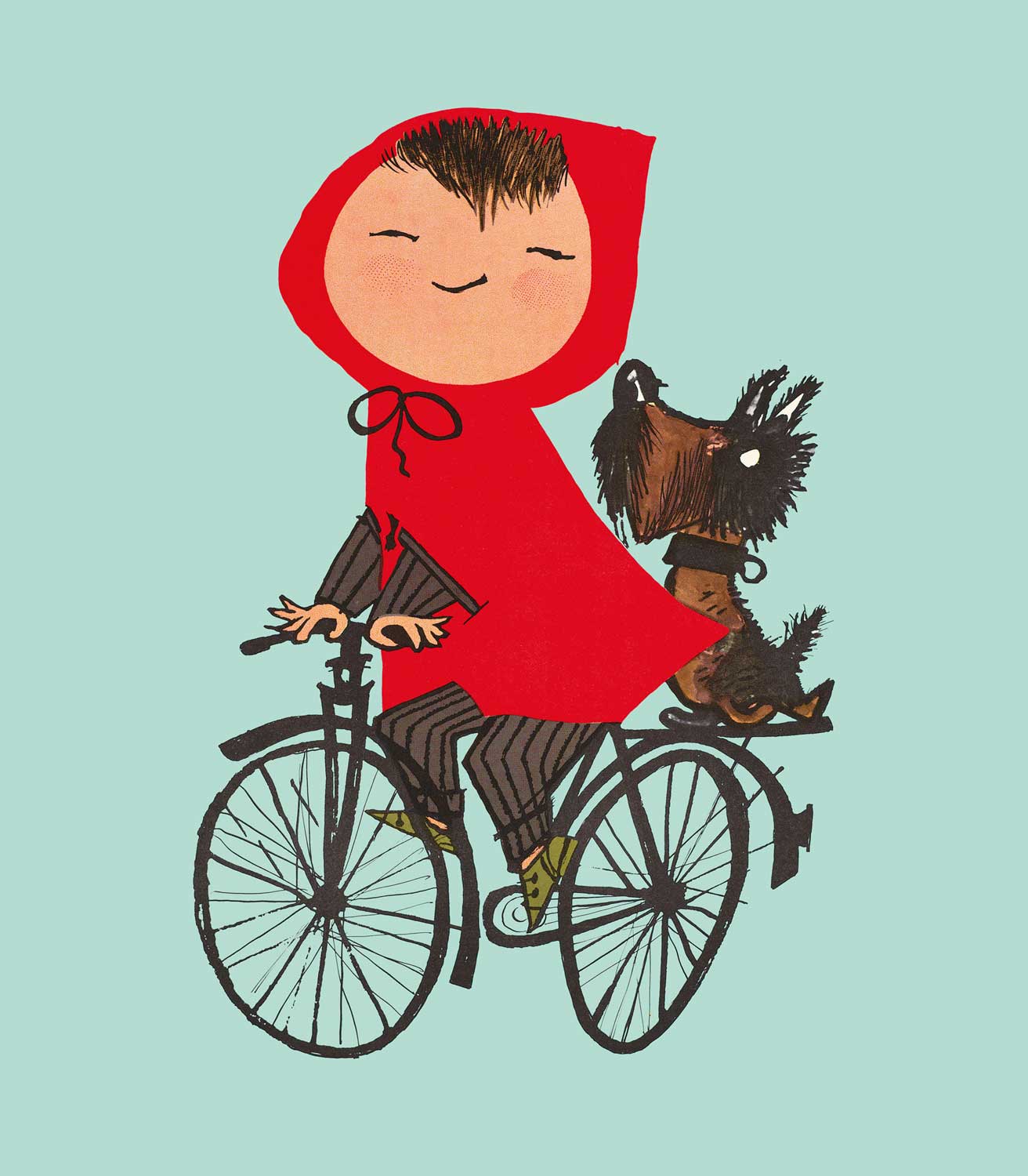 Wall Mural by Fiep Westendorp, Riding my Bike, Green