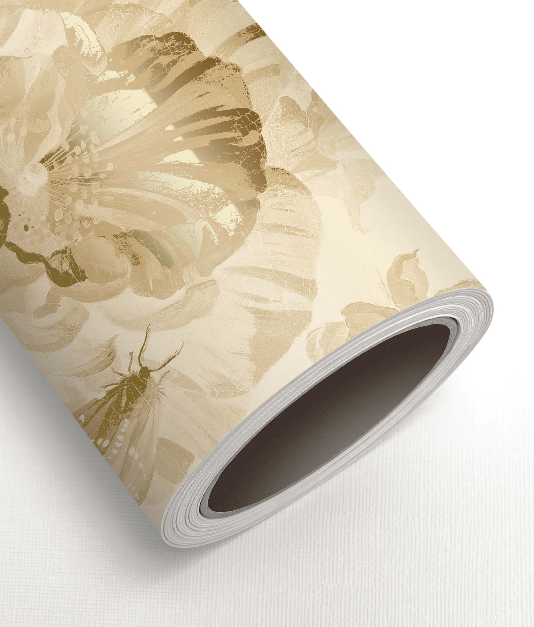 Blumentapete mit Gold, Golden Age Flowers, Gold/Beige