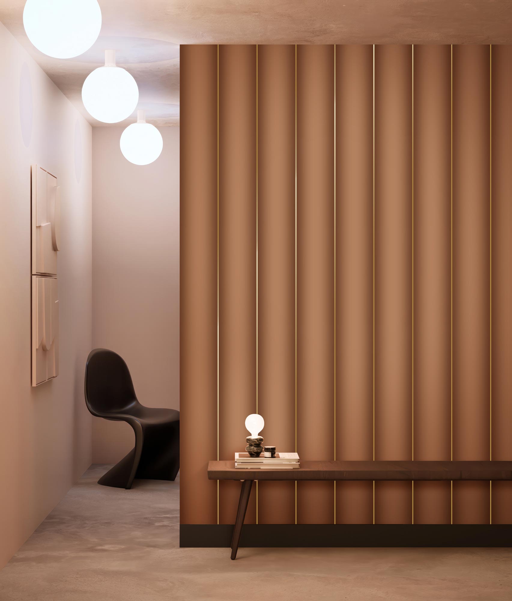 Striped wallpaper with gold, Gold Stripes, Gold/Camel