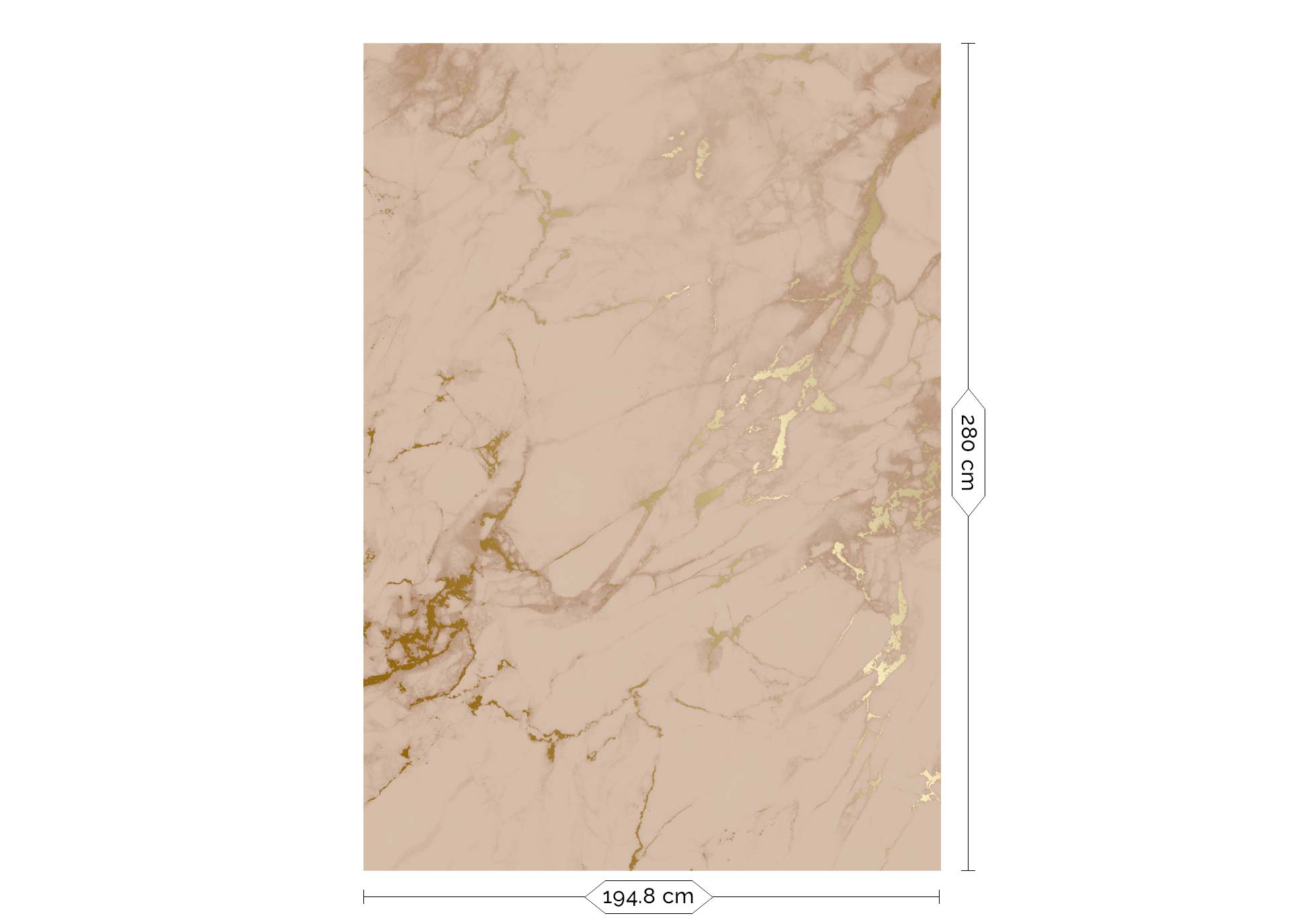 Goud marmer behang, Goud/Nude