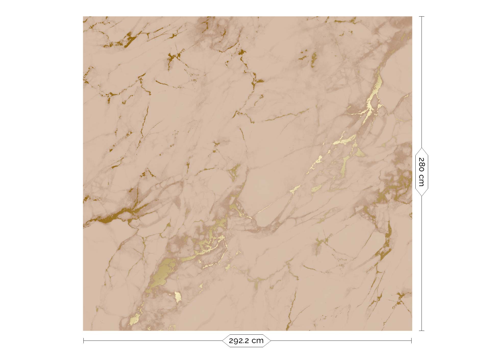 Goud marmer behang, Goud/Nude