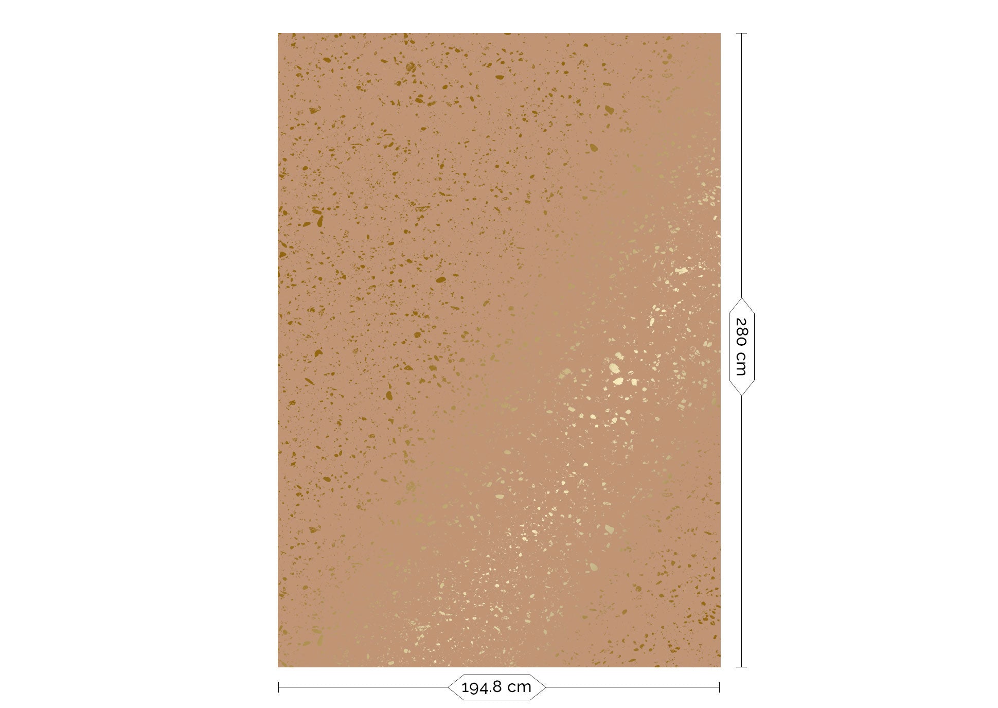 Terrazzo-Tapete mit Gold, Terrazzo, Gold/Camel