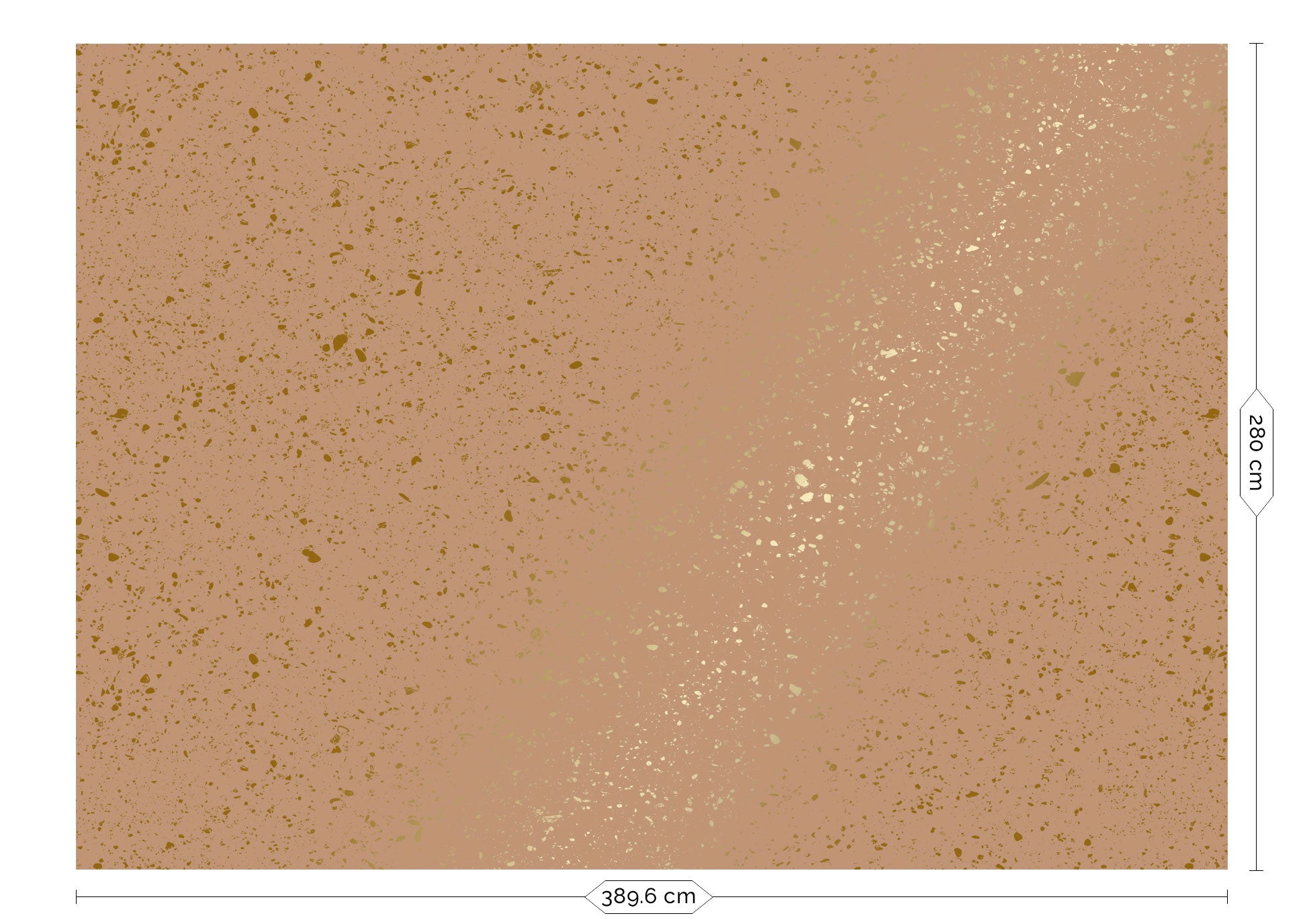 Terrazzo-Tapete mit Gold, Terrazzo, Gold/Camel