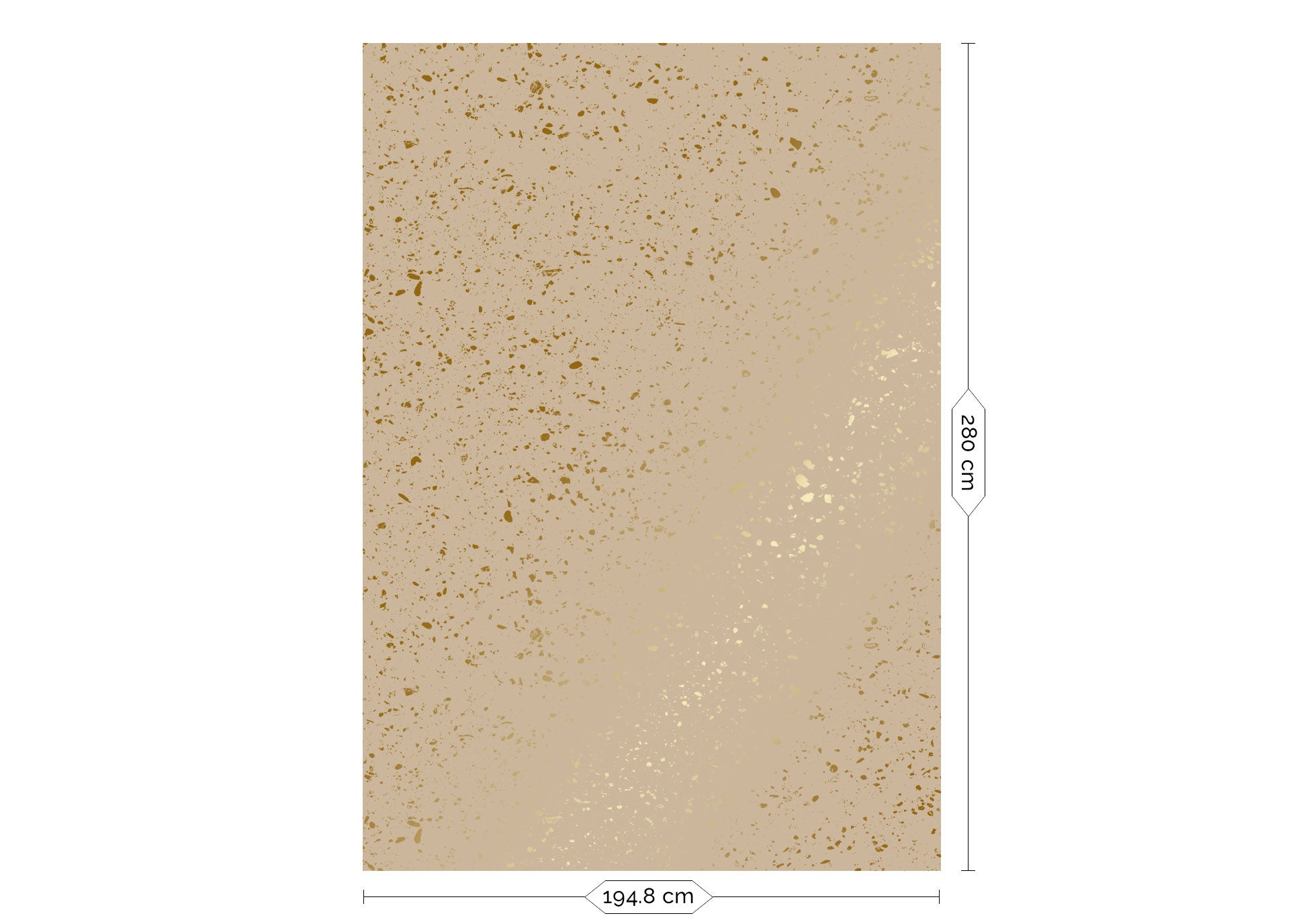 Papier peint Terrazzo avec or, Terrazzo, Or/Sable