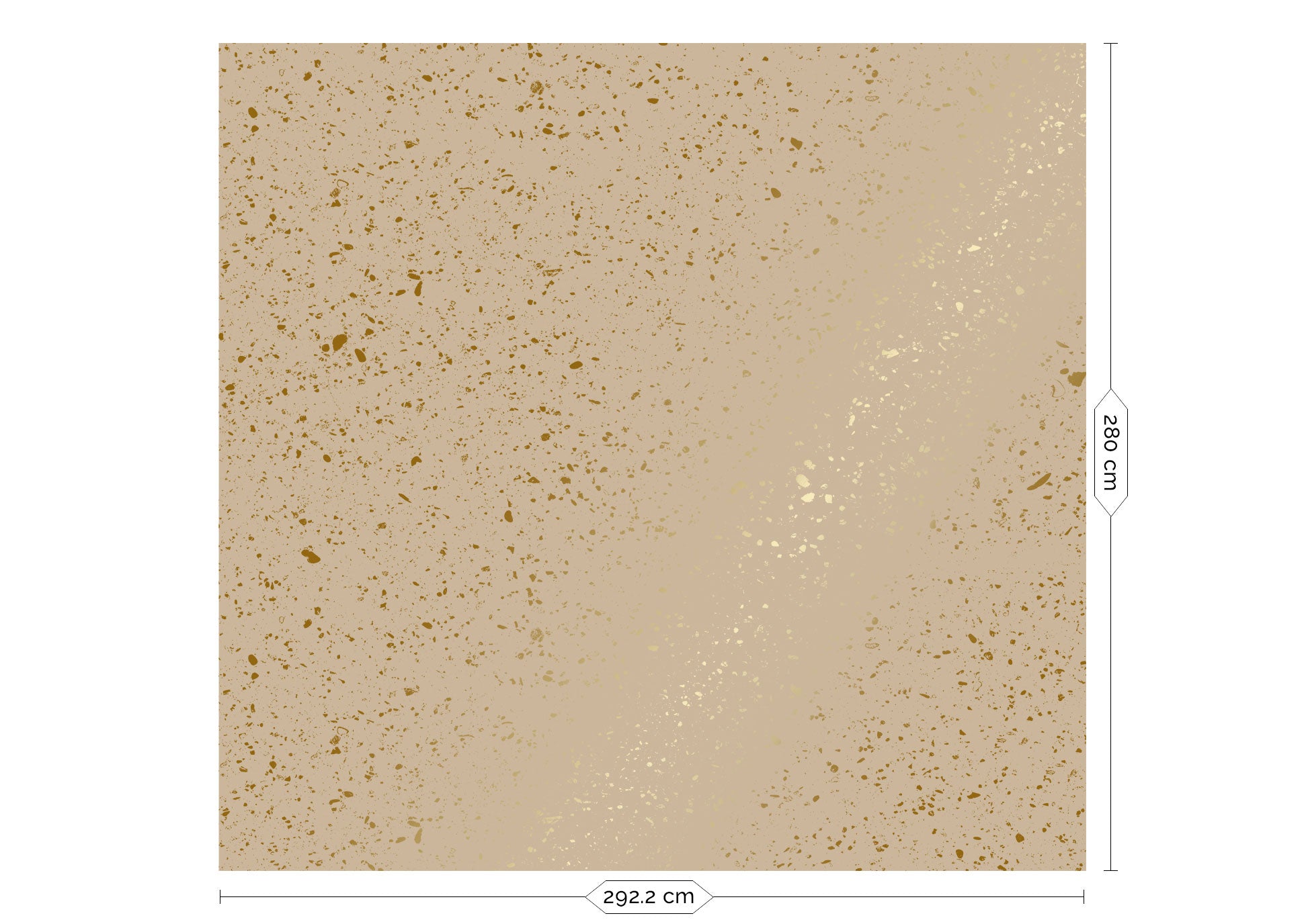 Papier peint Terrazzo avec or, Terrazzo, Or/Sable