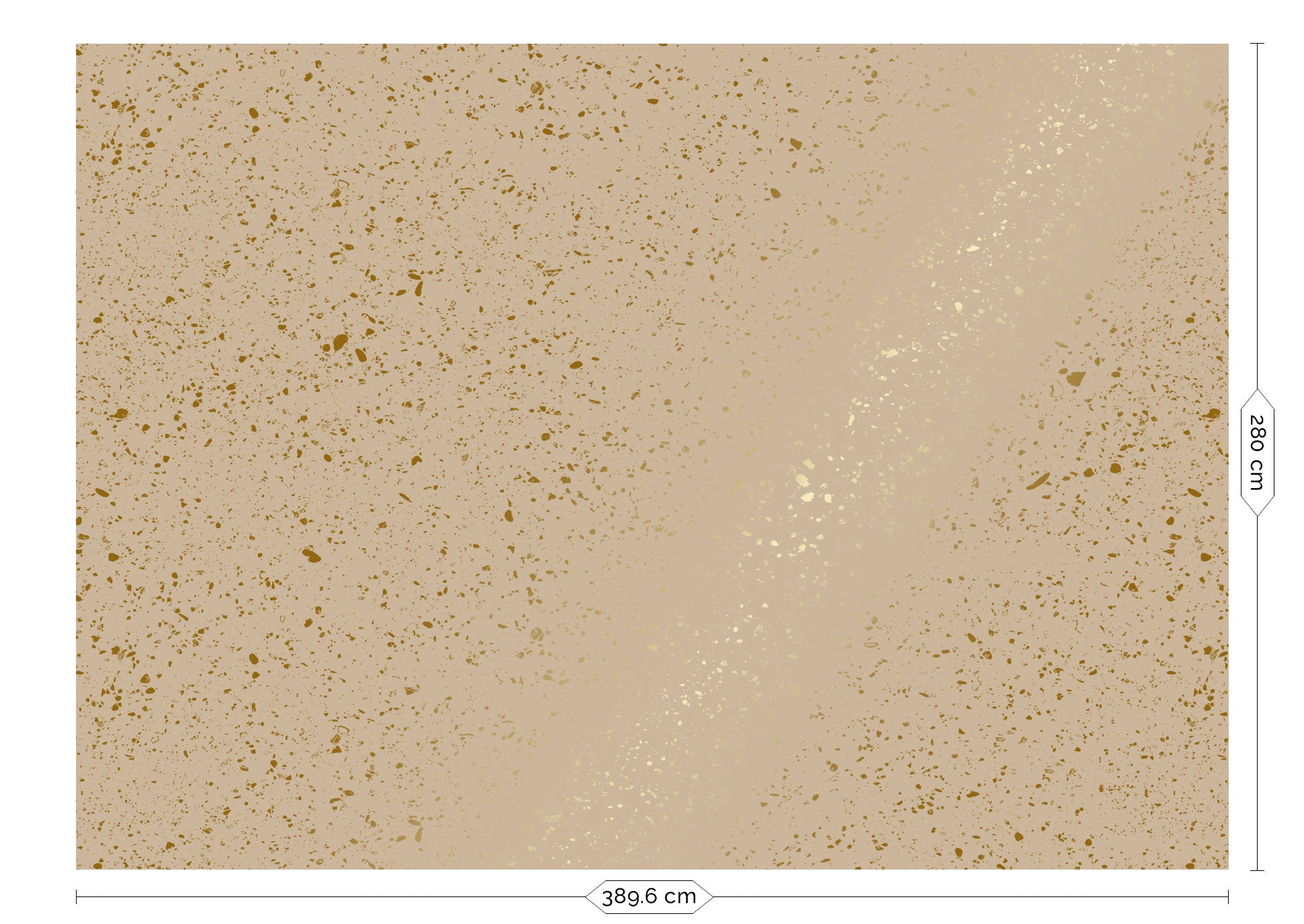 Papier peint Terrazzo avec or, Terrazzo, Or/Sable