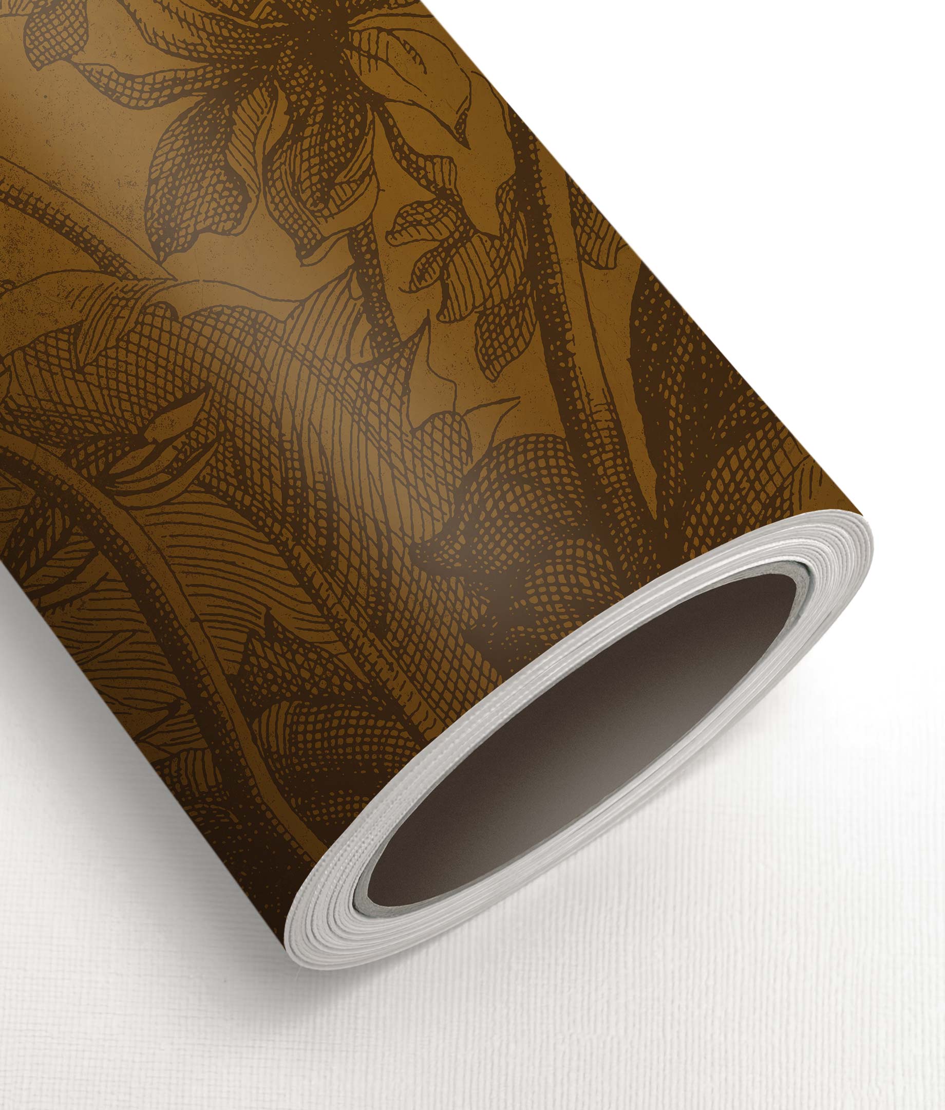 Gradient Flowers, Floral wallpaper by Frans Uyterlinde, Ocher