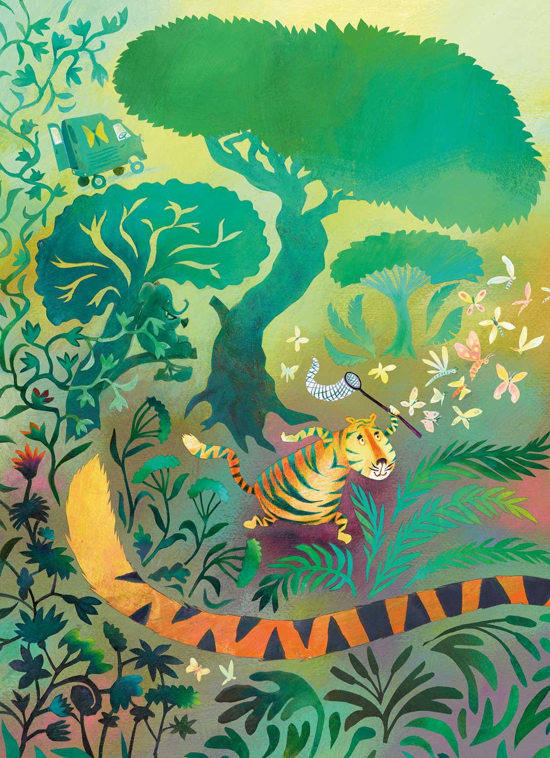 Wall Mural Hunting Tiger