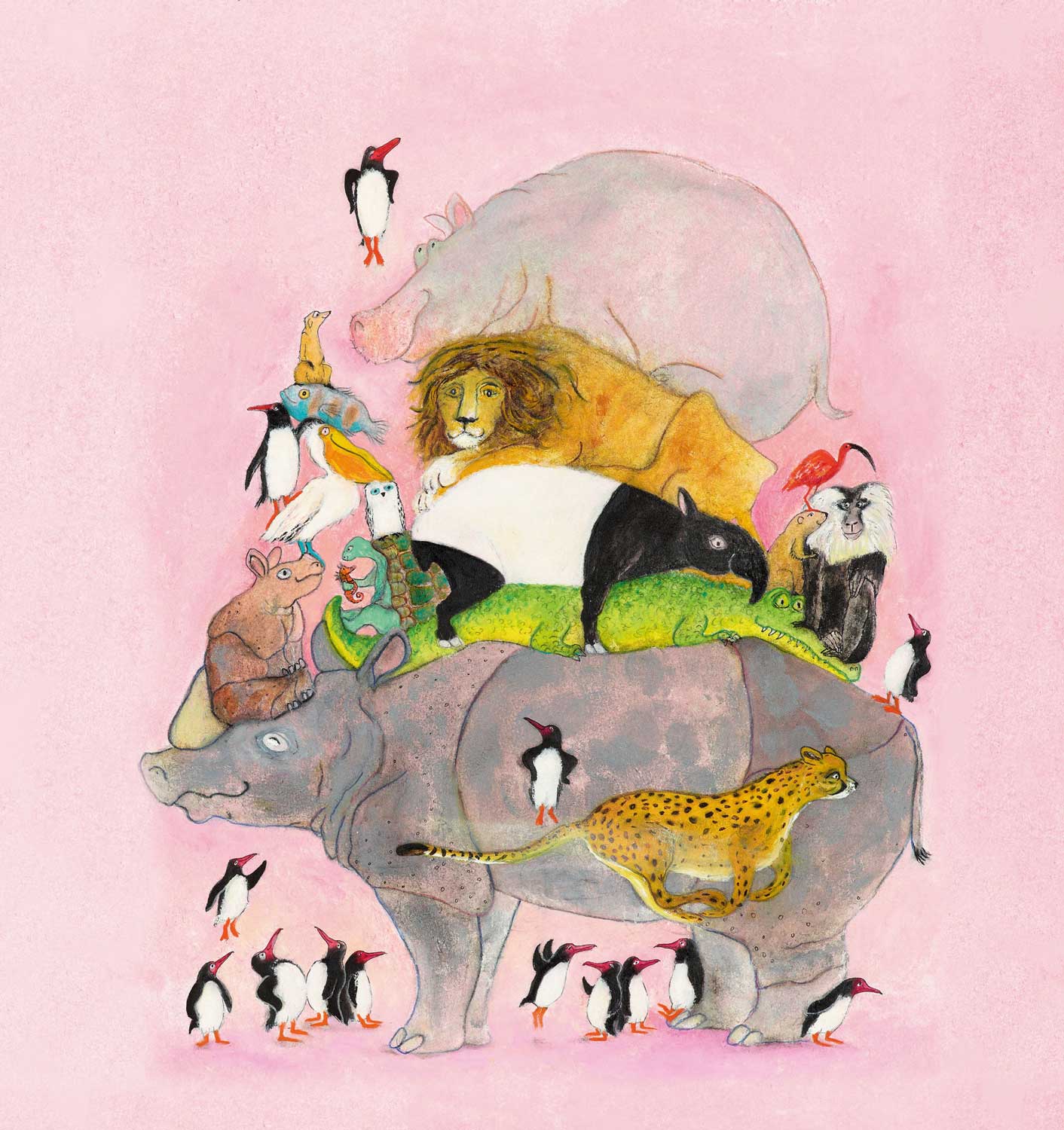 Wall Mural Jumping Penguins