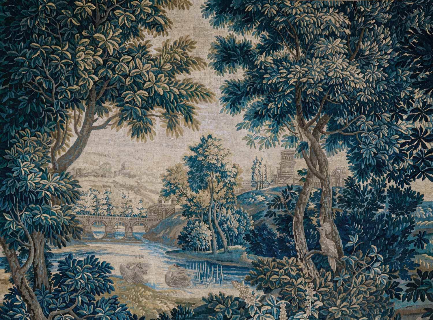 Linnen-look behang van vintage wandkleed, Landscape Tapestries