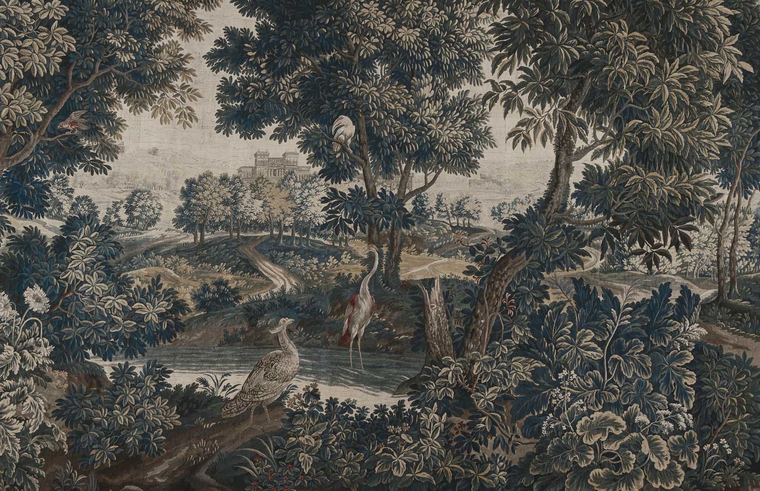 Linnen-look behang van vintage wandkleed, Landscape Tapestries