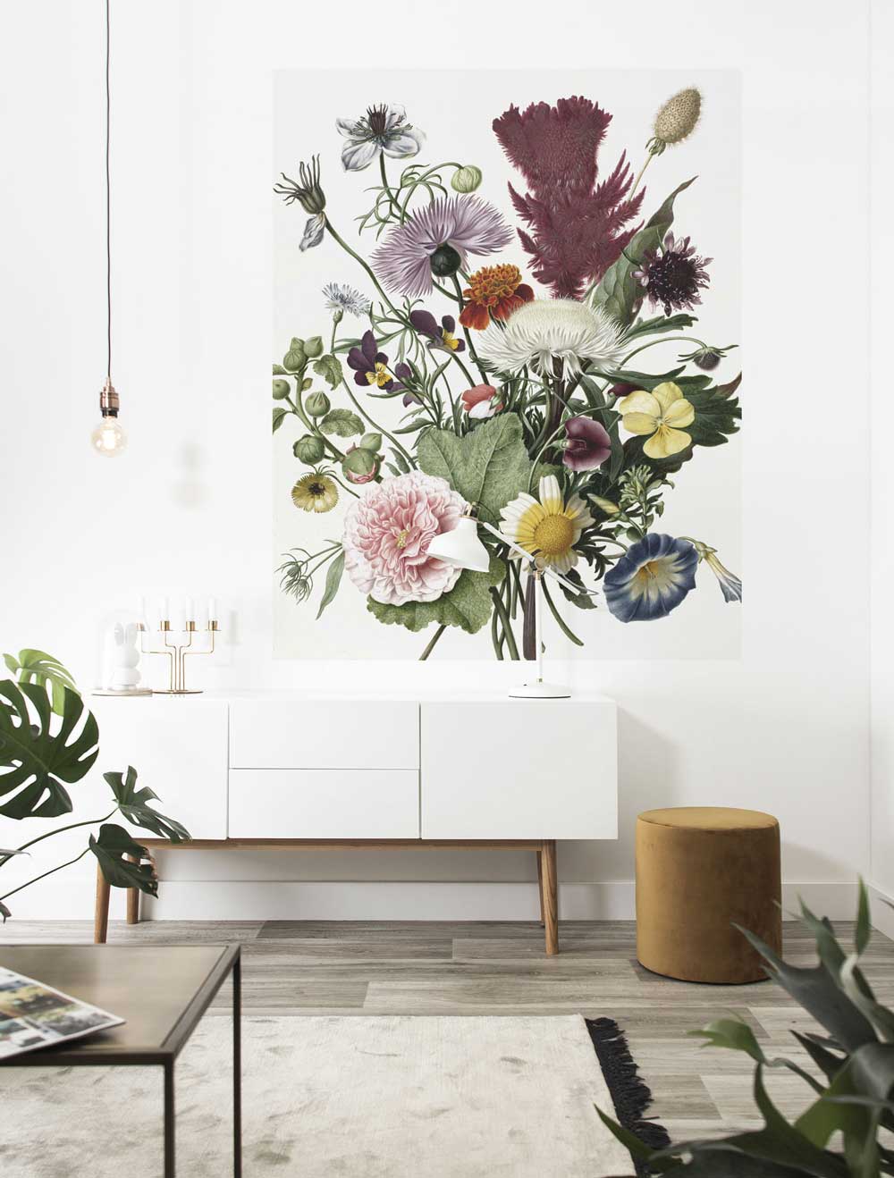 Wallpaper Panel Wild Flowers, 142.5 x 180 cm