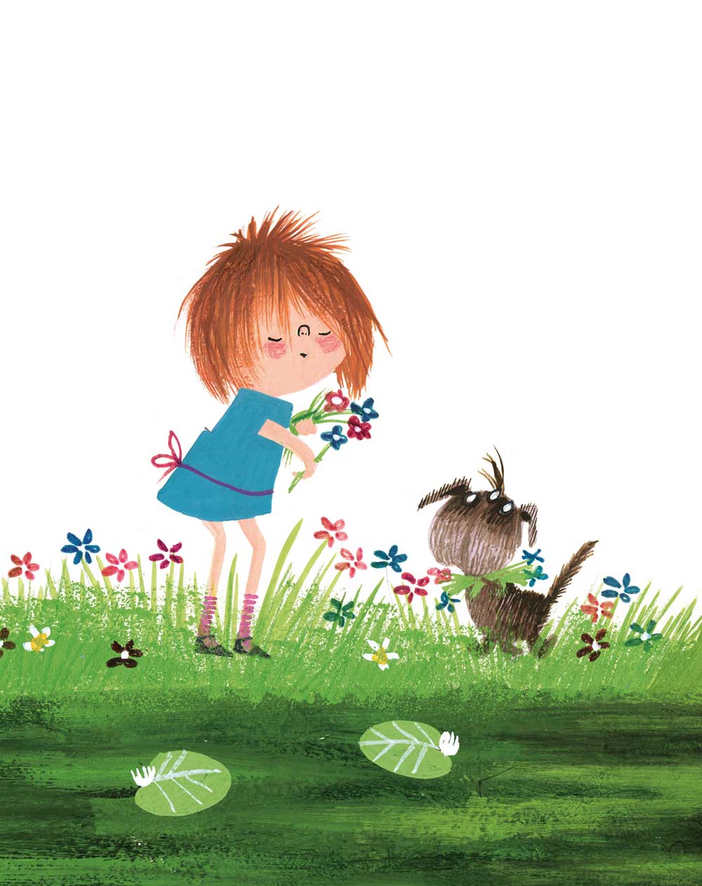 Wallpaper Panel Picking Flowers, 142.5 x 180 cm