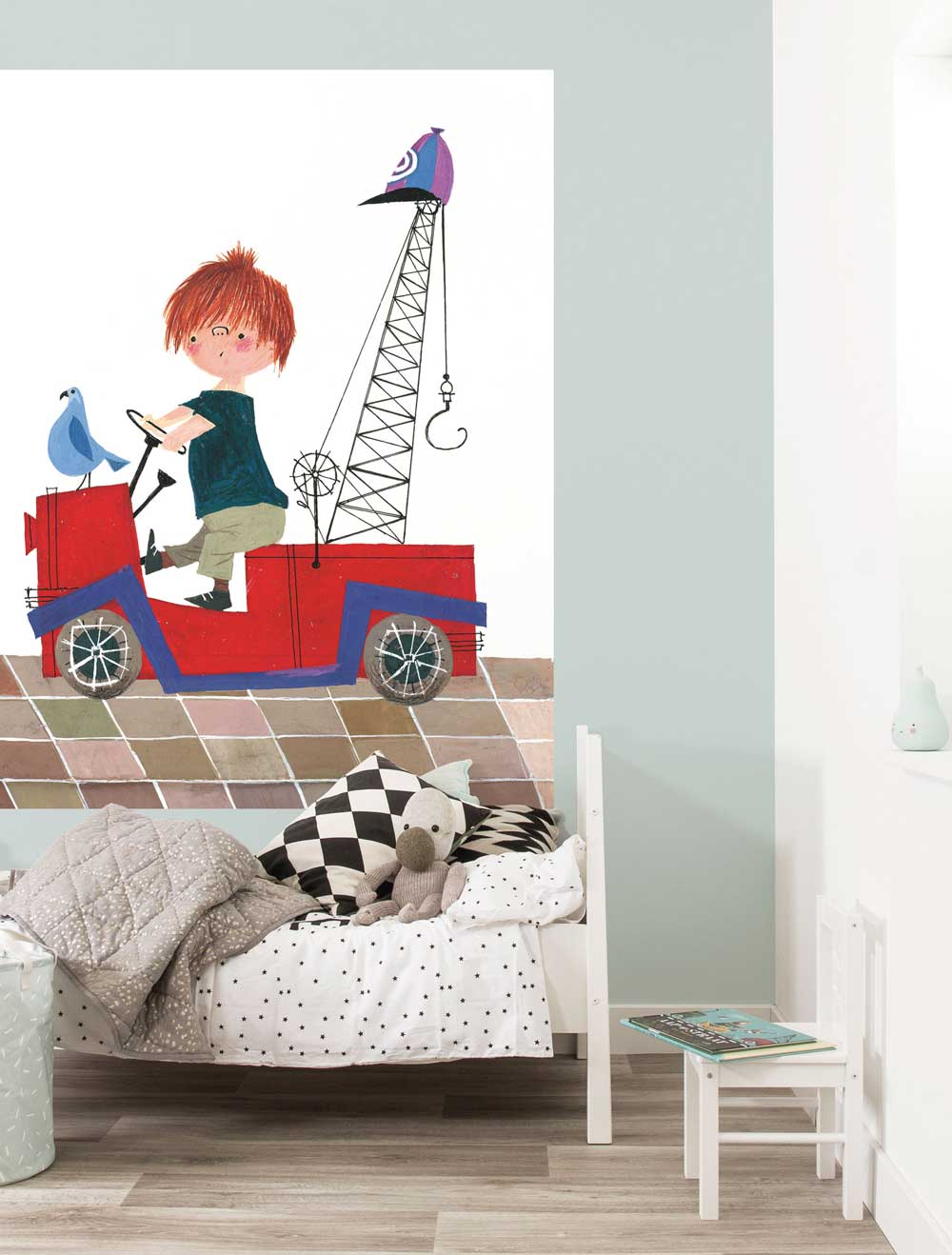 Wallpaper Panel Red Tow Truck, 142.5 x 180 cm
