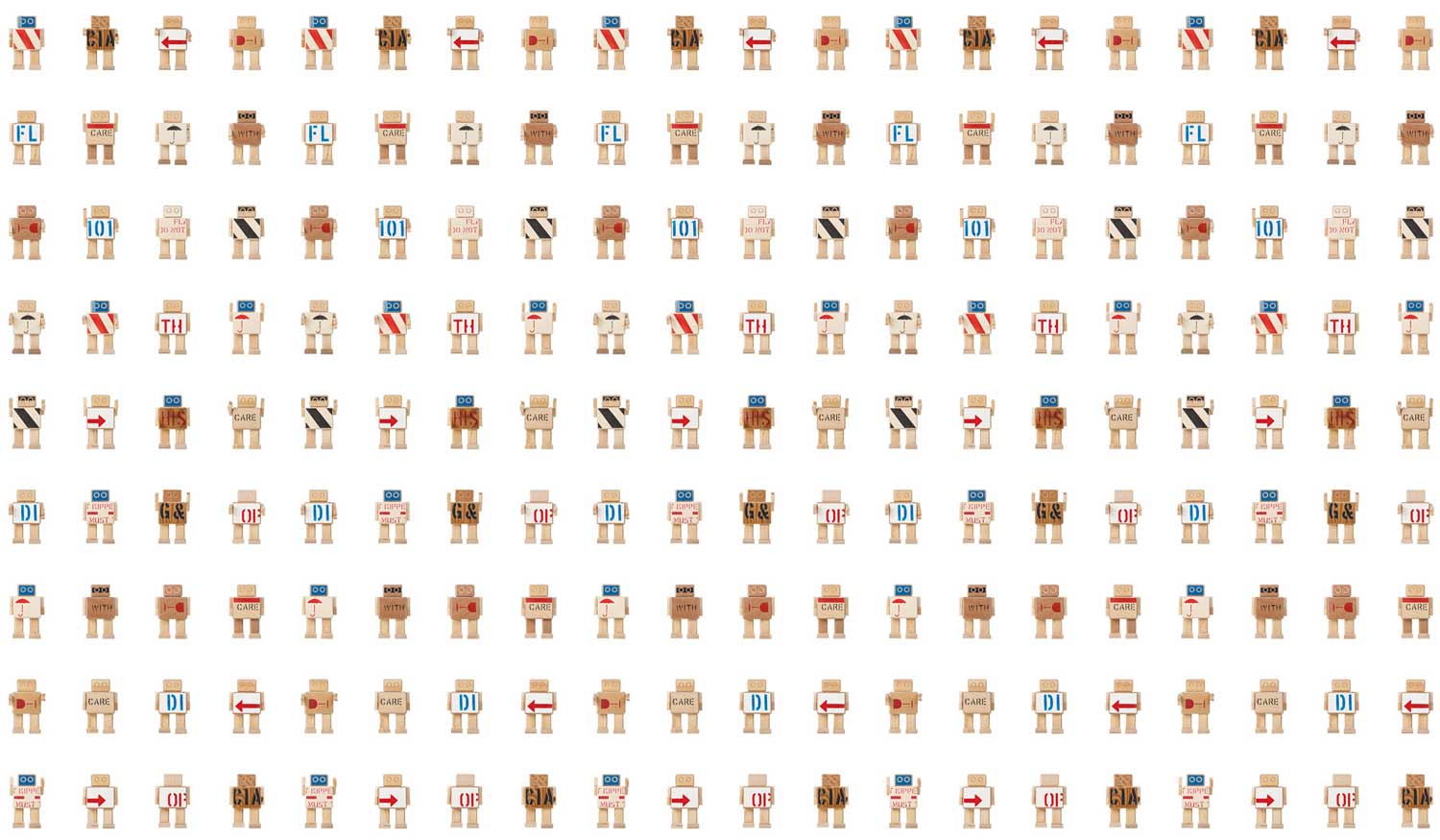 Behang kinderkamer Rijkswachters, Wit, 97.4 x 280 cm
