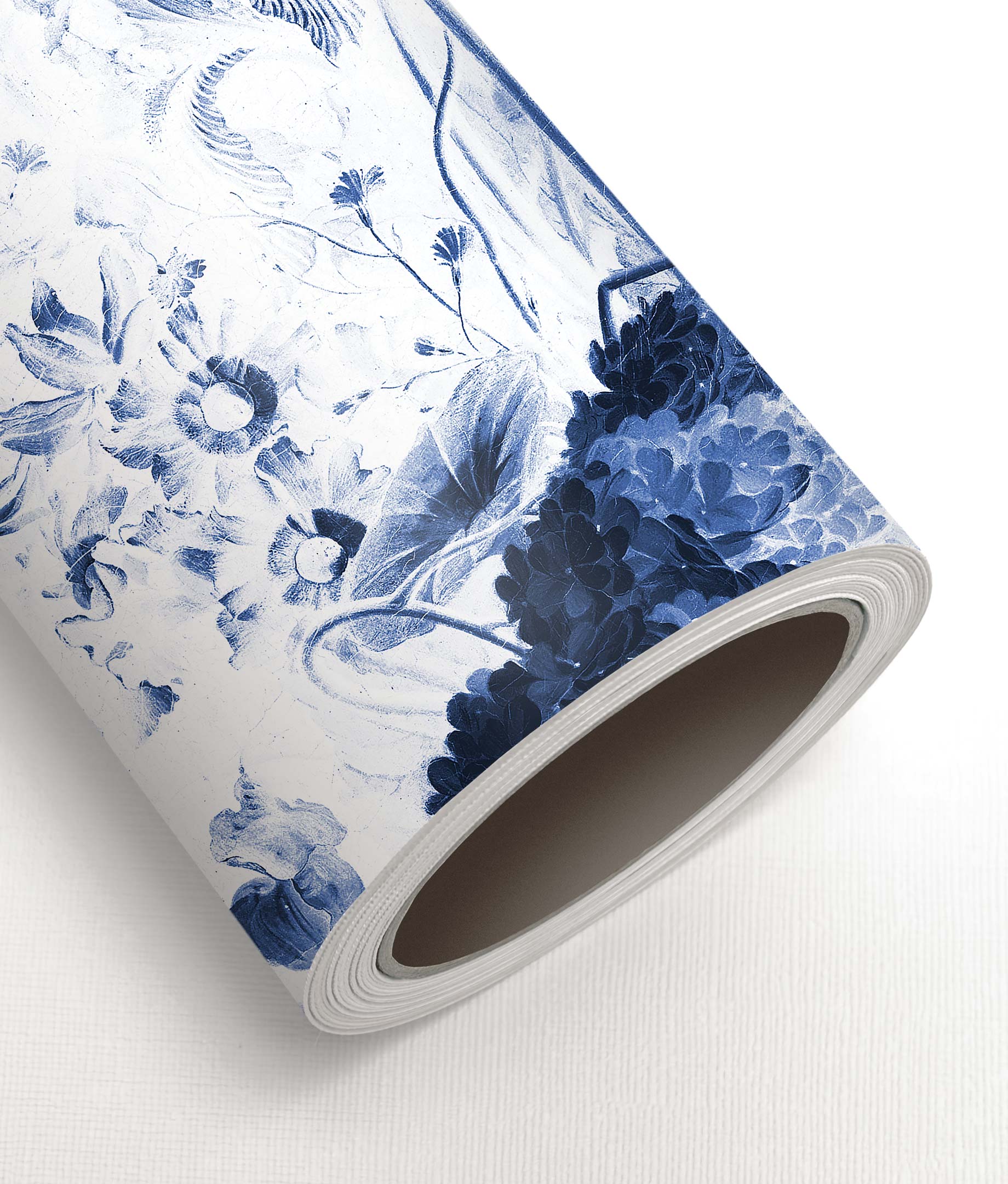 Floral wallpaper Royal Blue Flowers, Blue
