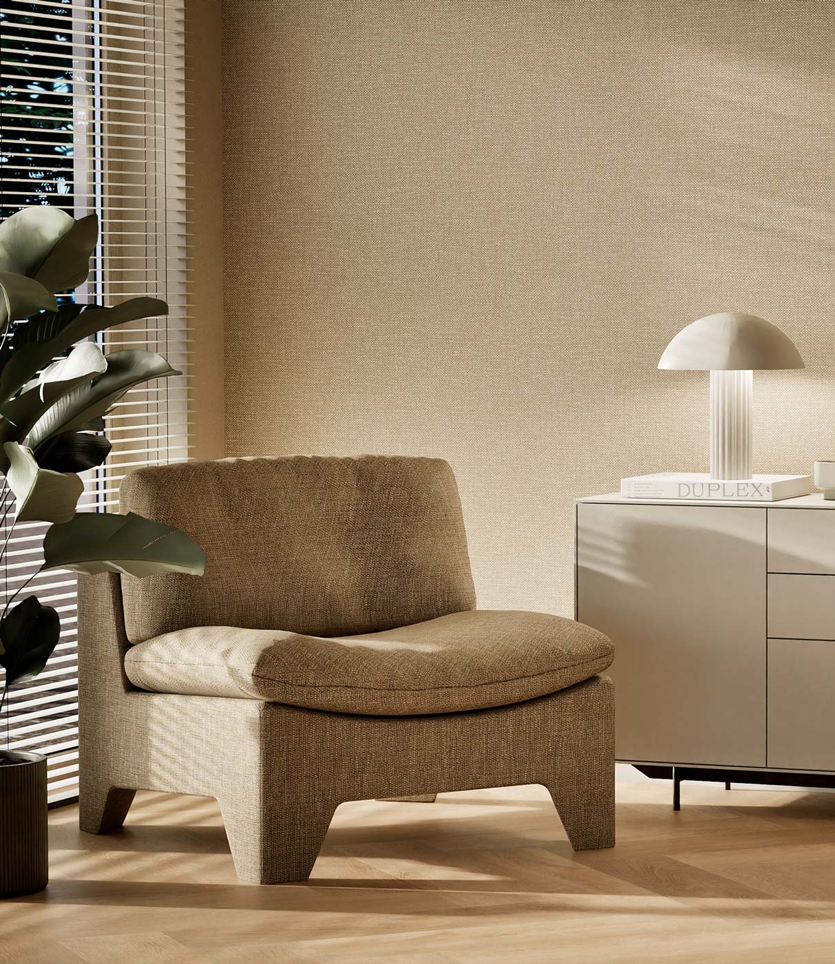 Linen-look wallpaper Natural Chique, Melbourne, 53 x 1000 cm