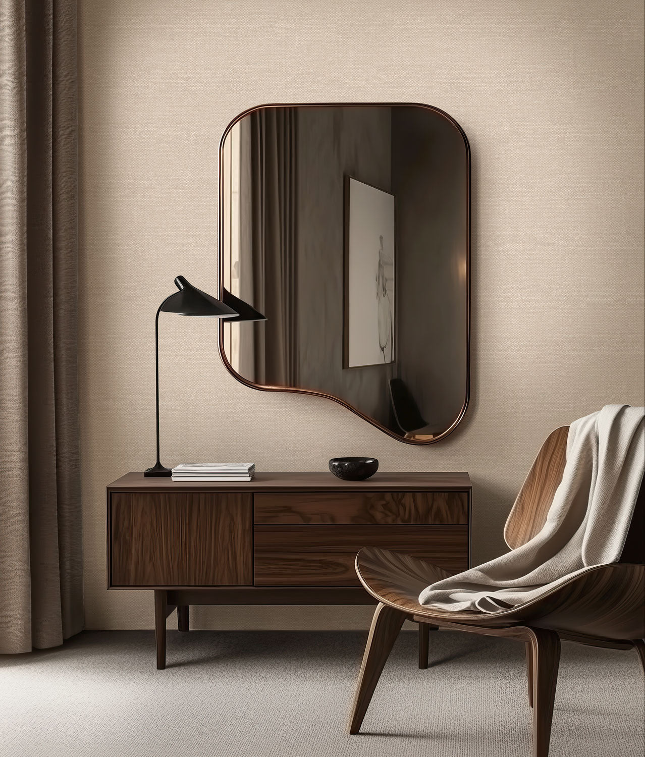 Linen-look wallpaper Natural Chique, Lucca, 53 x 1000 cm