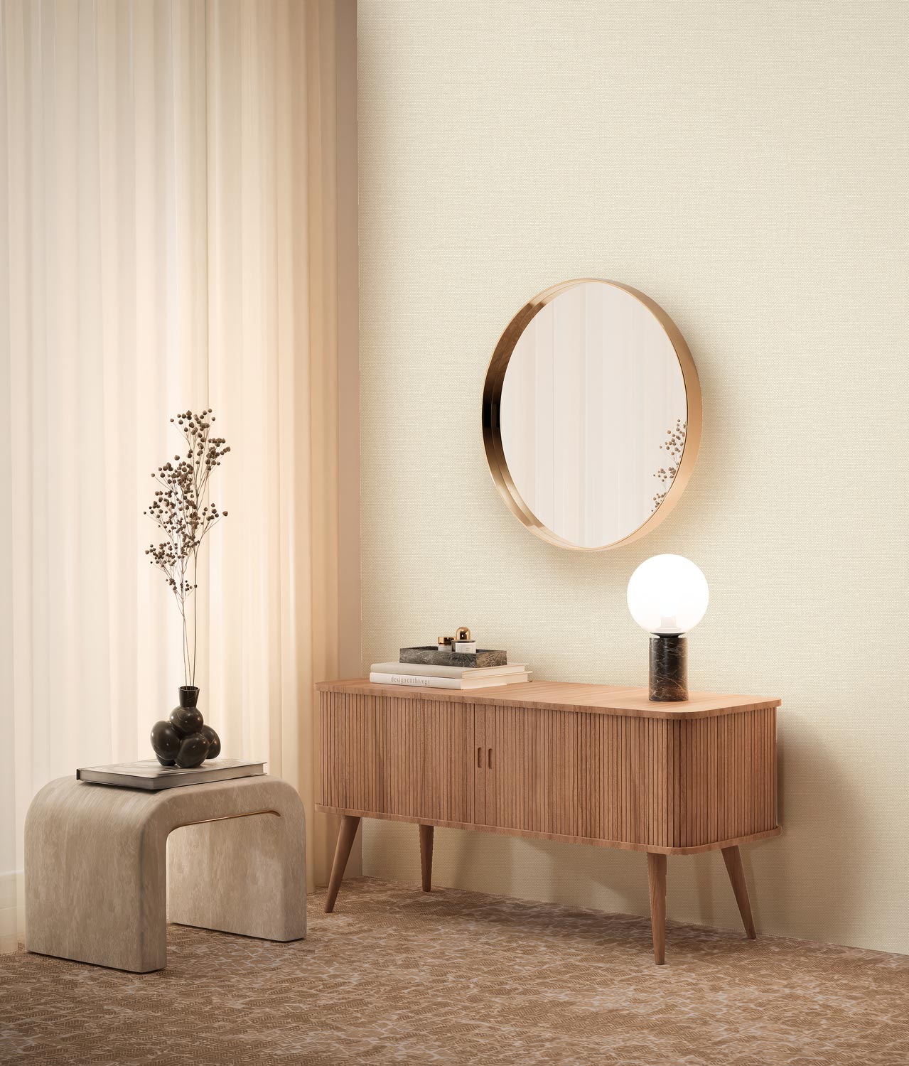 Linen-look wallpaper Natural Chique, Zurich, 53 x 1000 cm