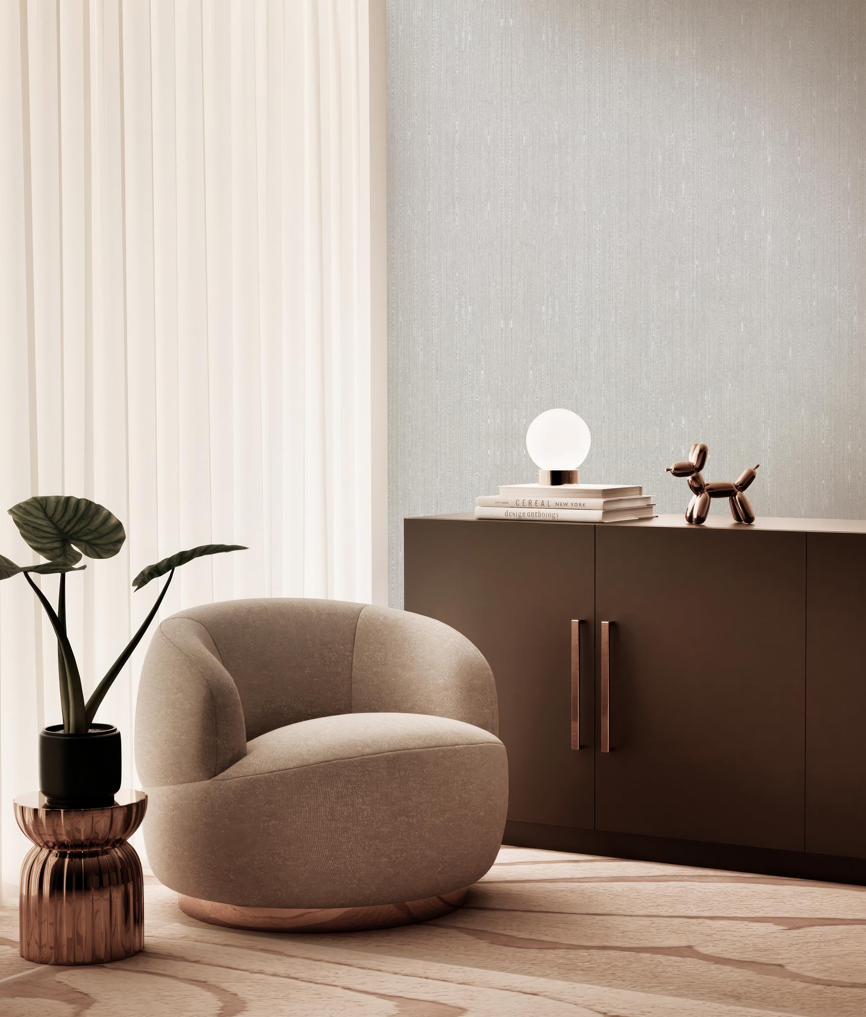 Hotel Chique Textile, Textile Wallpaper made of 100% Viscose, Suite N°7