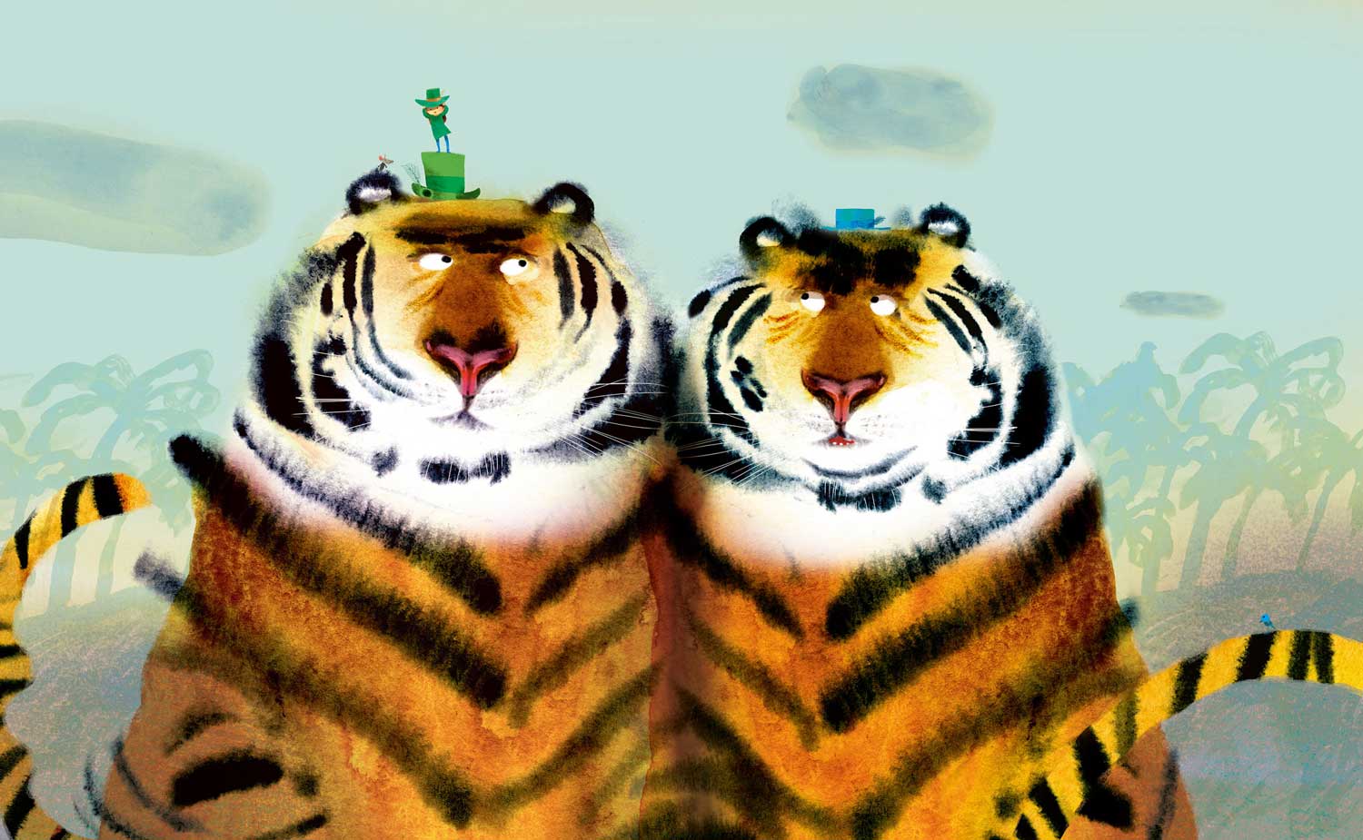 Wall Mural Two Tigers