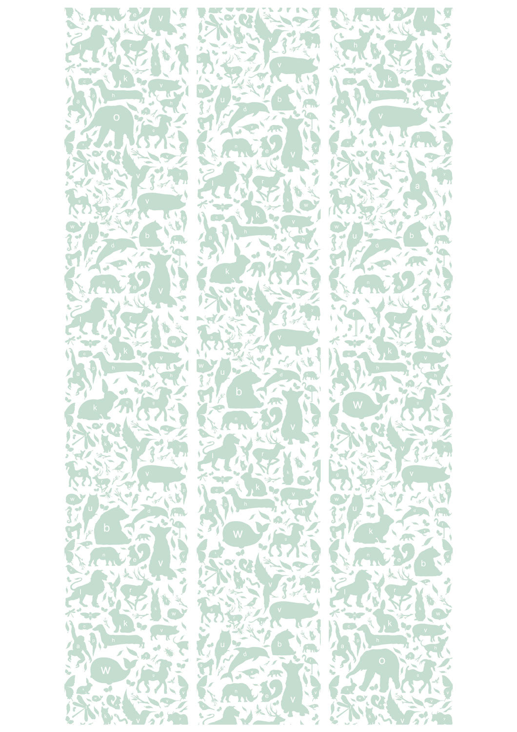 Kindertapete ABC Animals, Grün, 146.1 x 280 cm