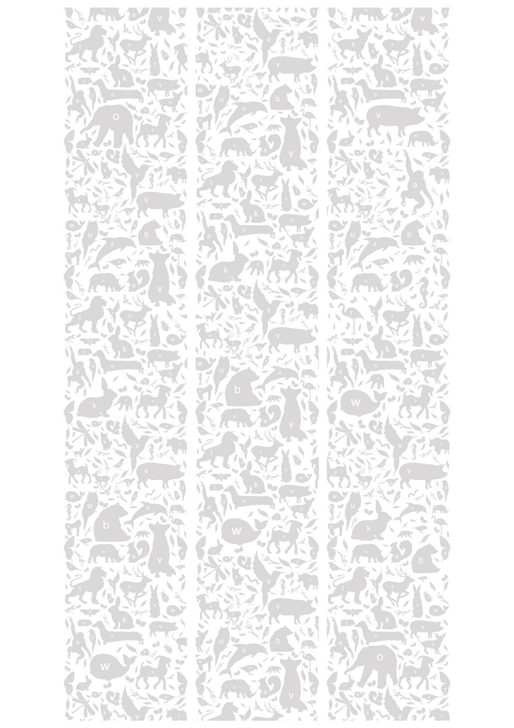 Kindertapete ABC Animals, Hellgrau, 146.1 x 280 cm