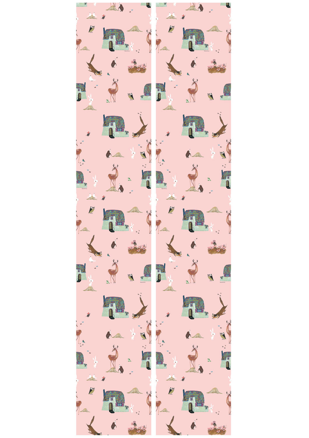 Behang kinderkamer Fiep Westendorp Forest Animals, Roze, 97.4 x 280 cm