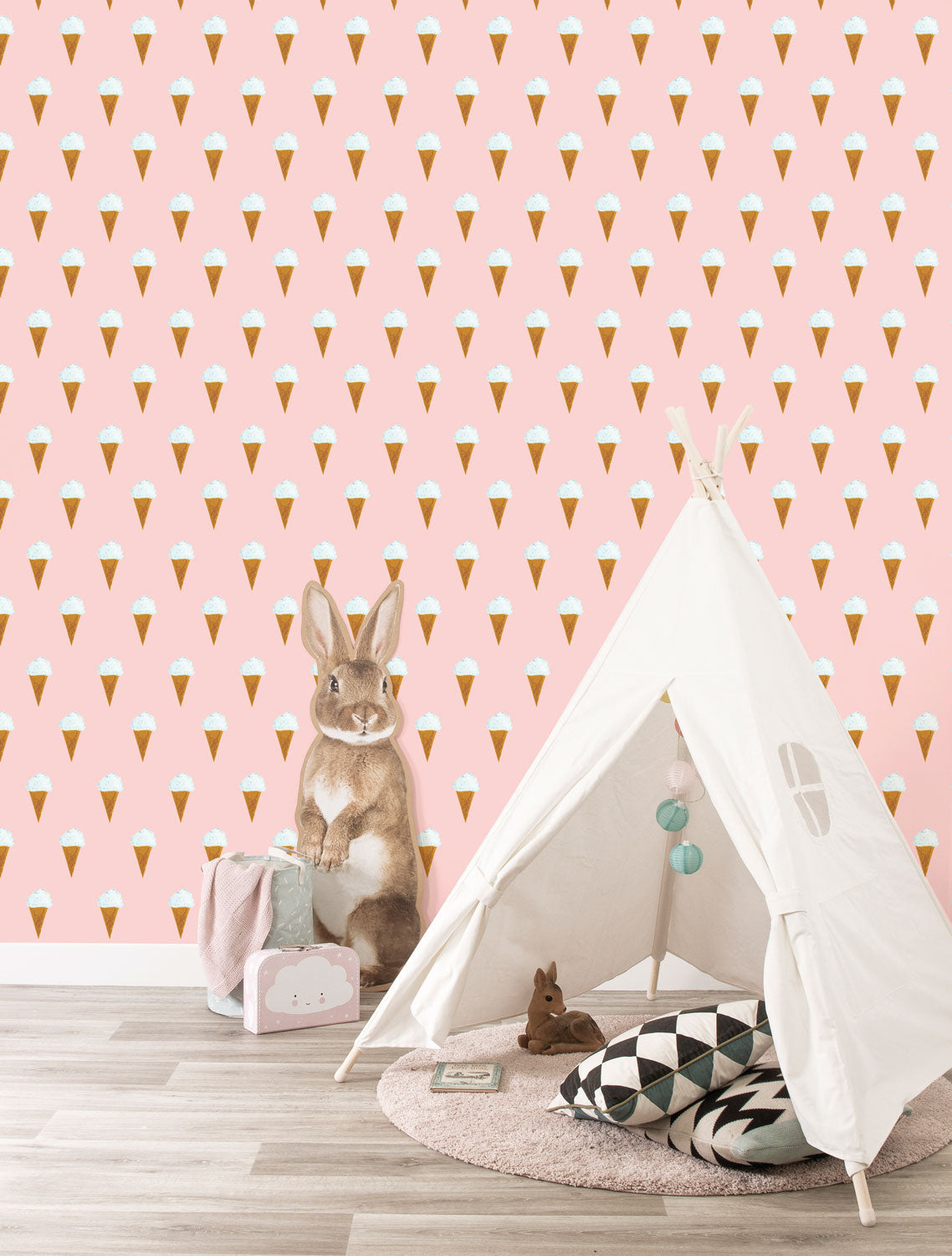 Wallpaper Fiep Westendorp Ice cream, Pink, 97.4 x 280 cm