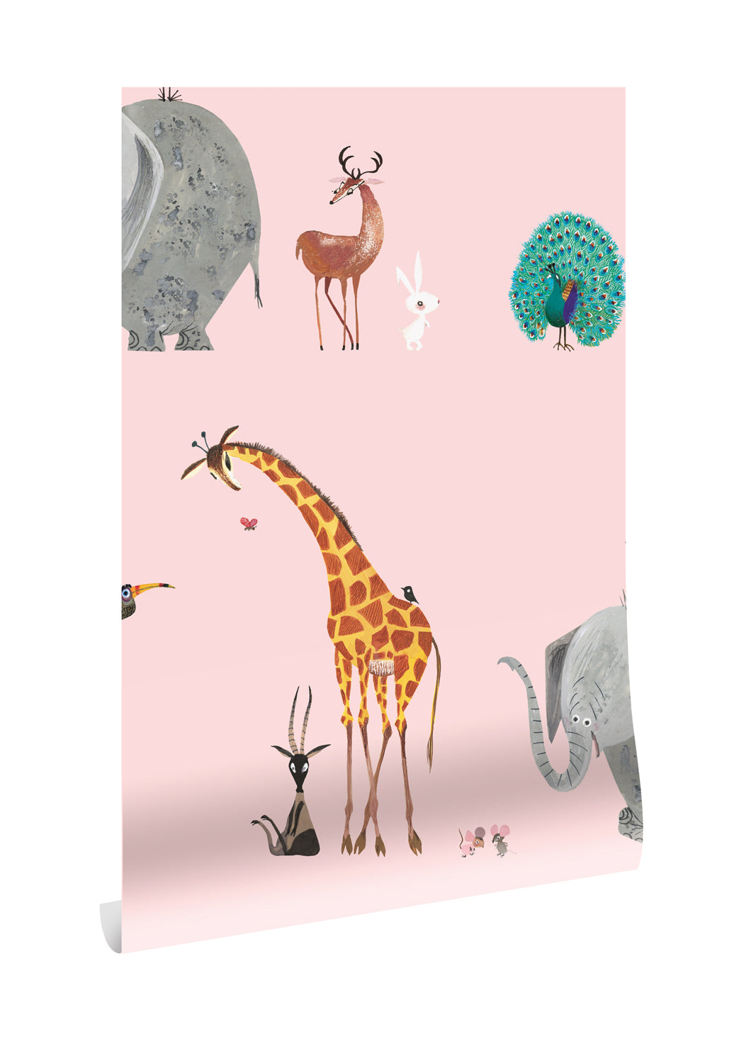 Wallpaper Fiep Westendorp Animal Mix, Pink, 97.4 x 280 cm