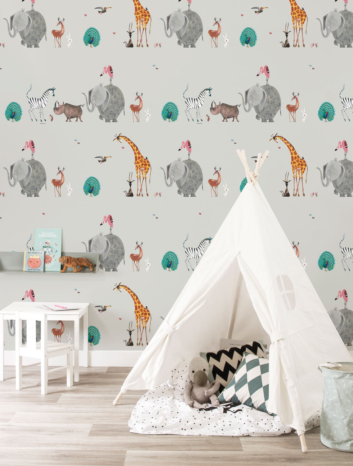 Wallpaper Fiep Westendorp Animal Mix, Grey, 97.4 x 280 cm