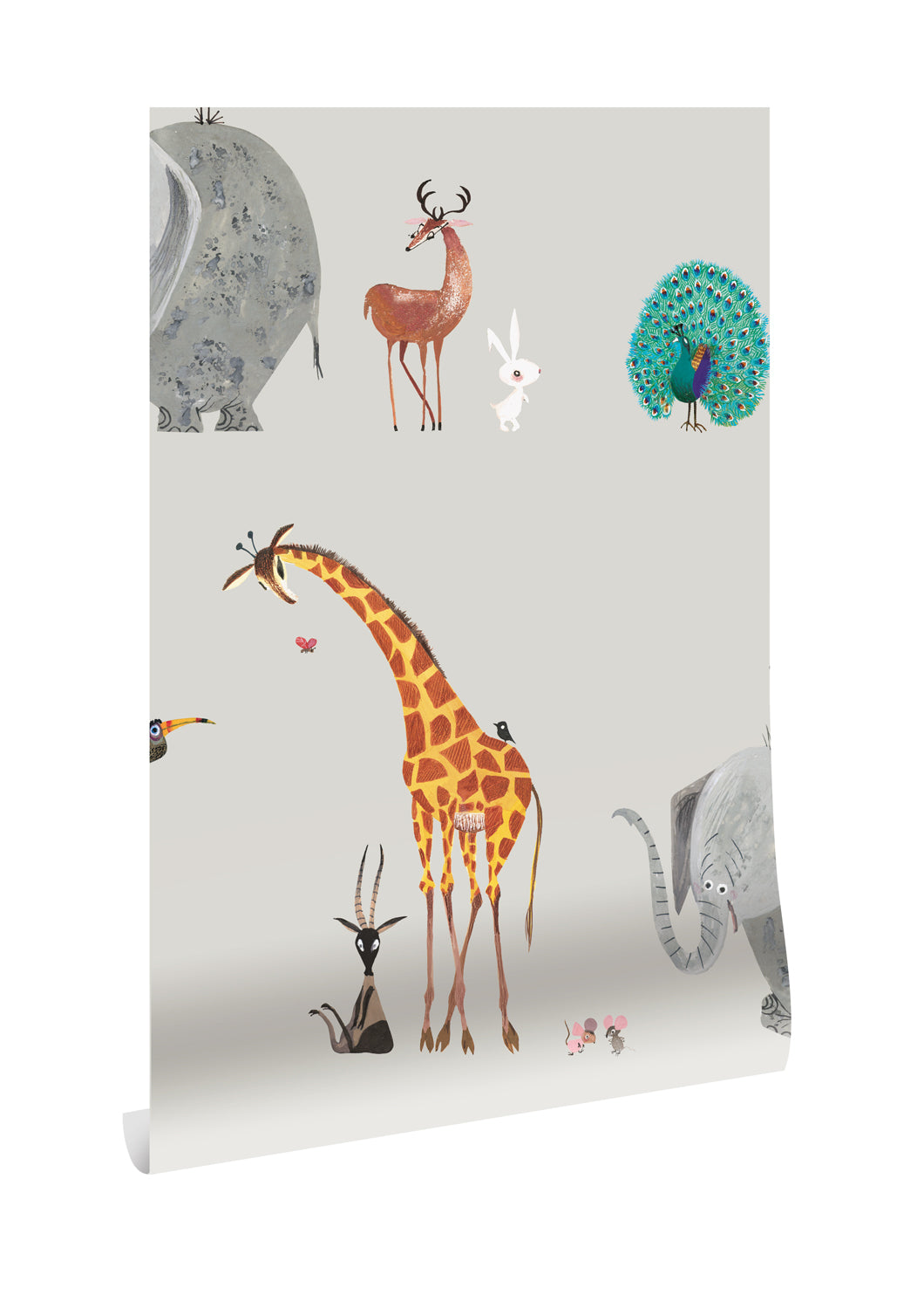 Wallpaper Fiep Westendorp Animal Mix, Grey, 97.4 x 280 cm