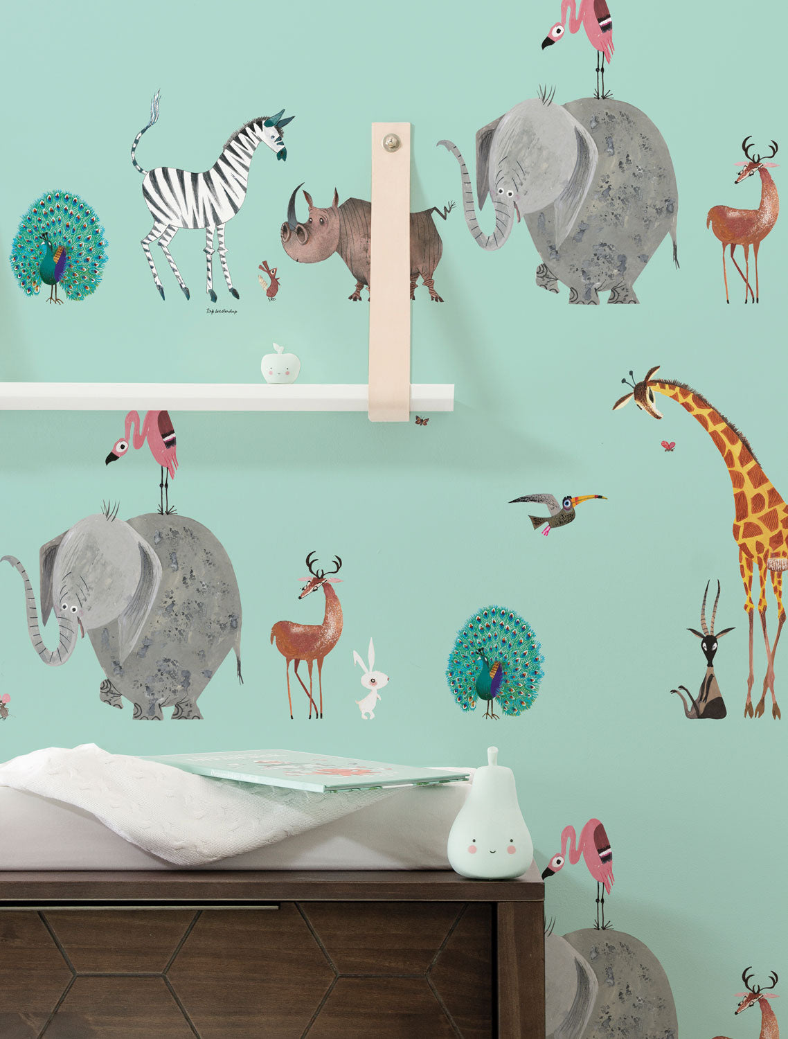 Wallpaper Fiep Westendorp Animal Mix, Mint, 97.4 x 280 cm