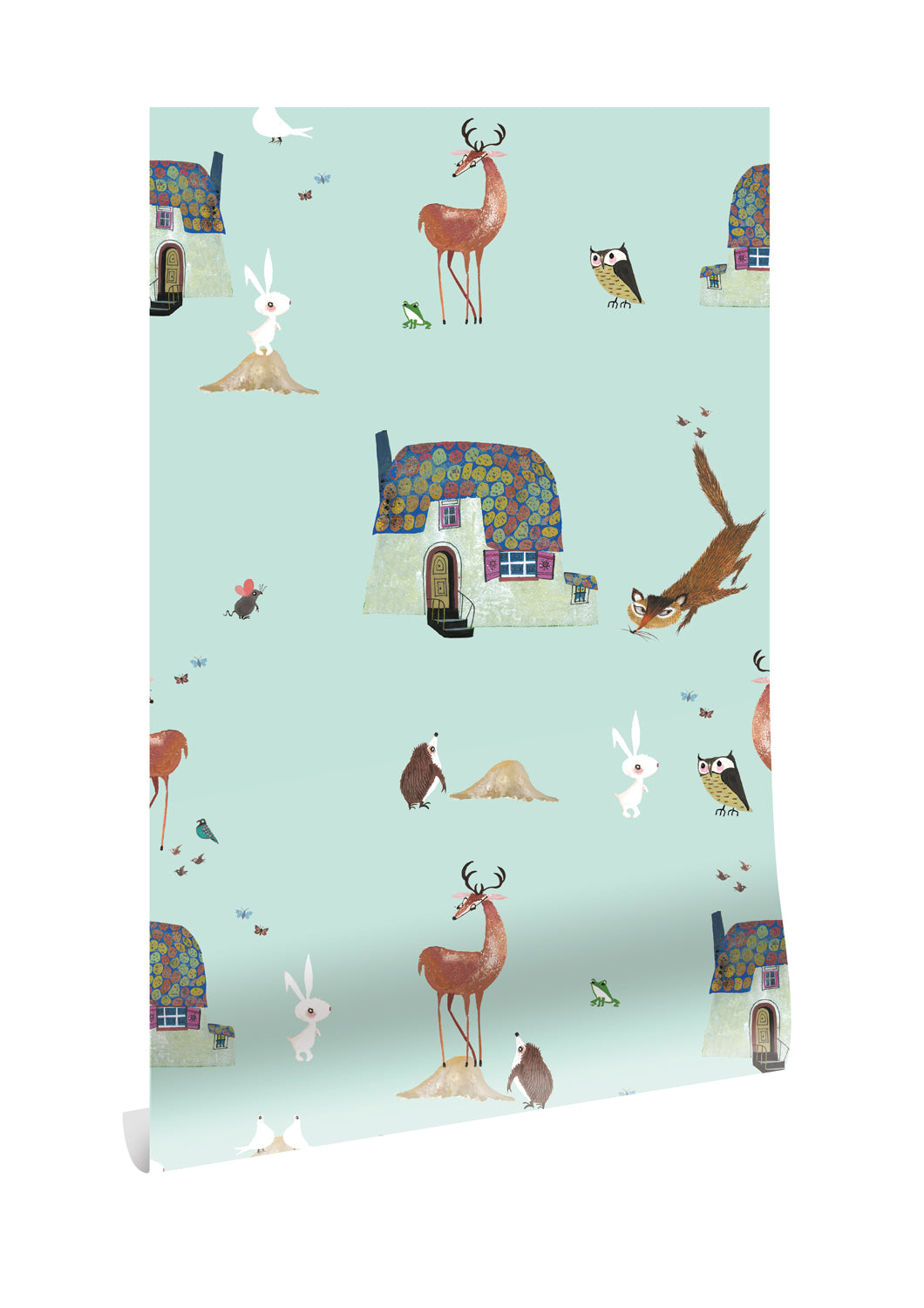 Wallpaper Fiep Westendorp Forest Animals, Mint, 97.4 x 280 cm
