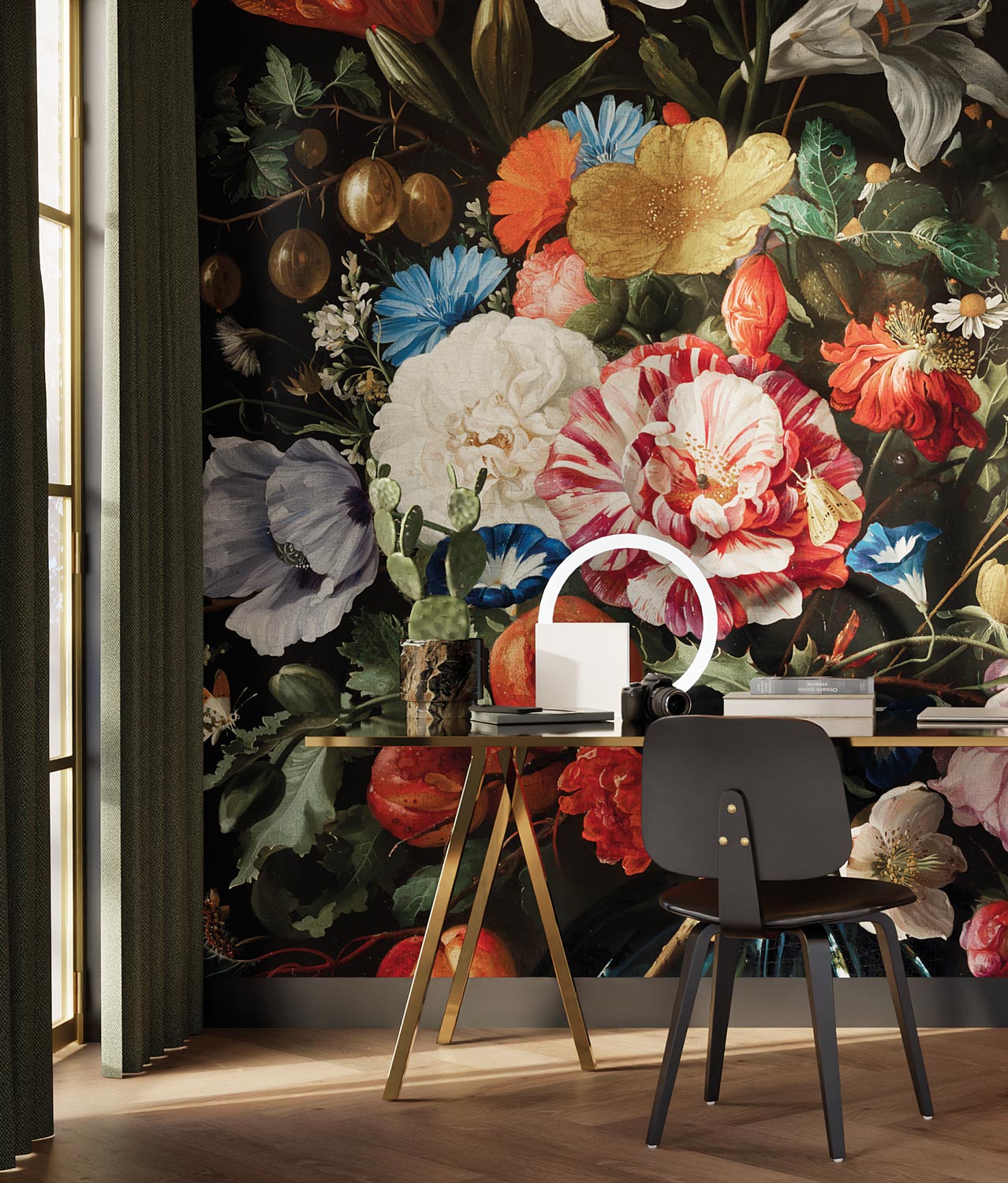 Floral wallpaper Golden Age Flowers