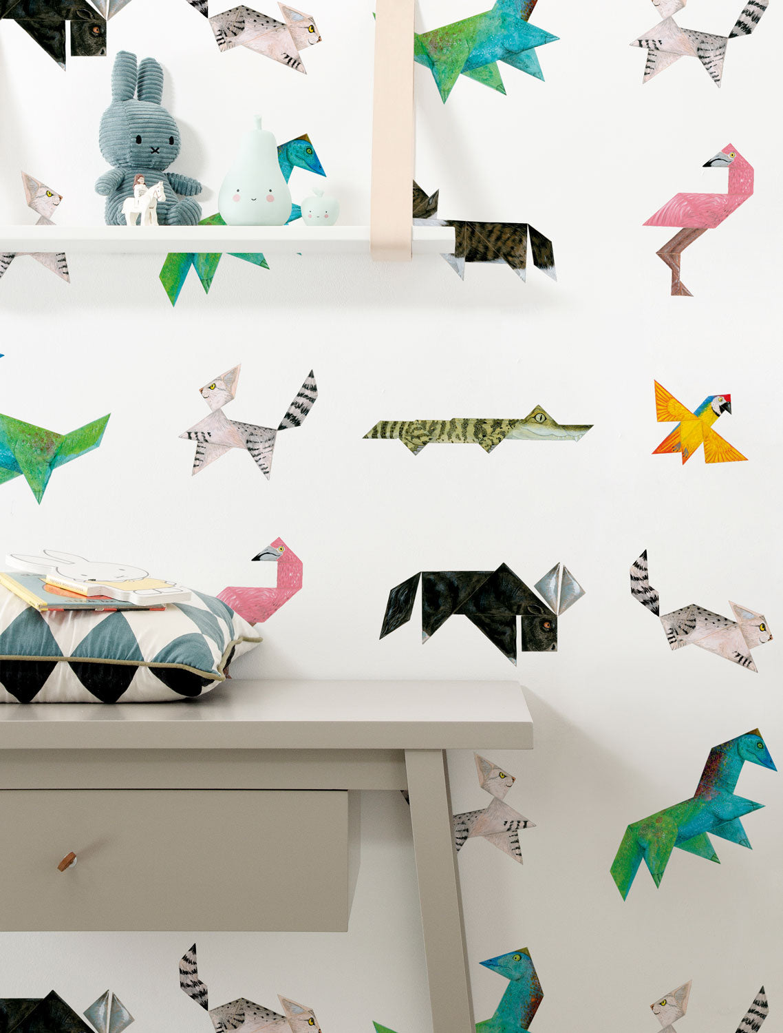 Wallpaper Tangram Animals, 97.4 x 280 cm