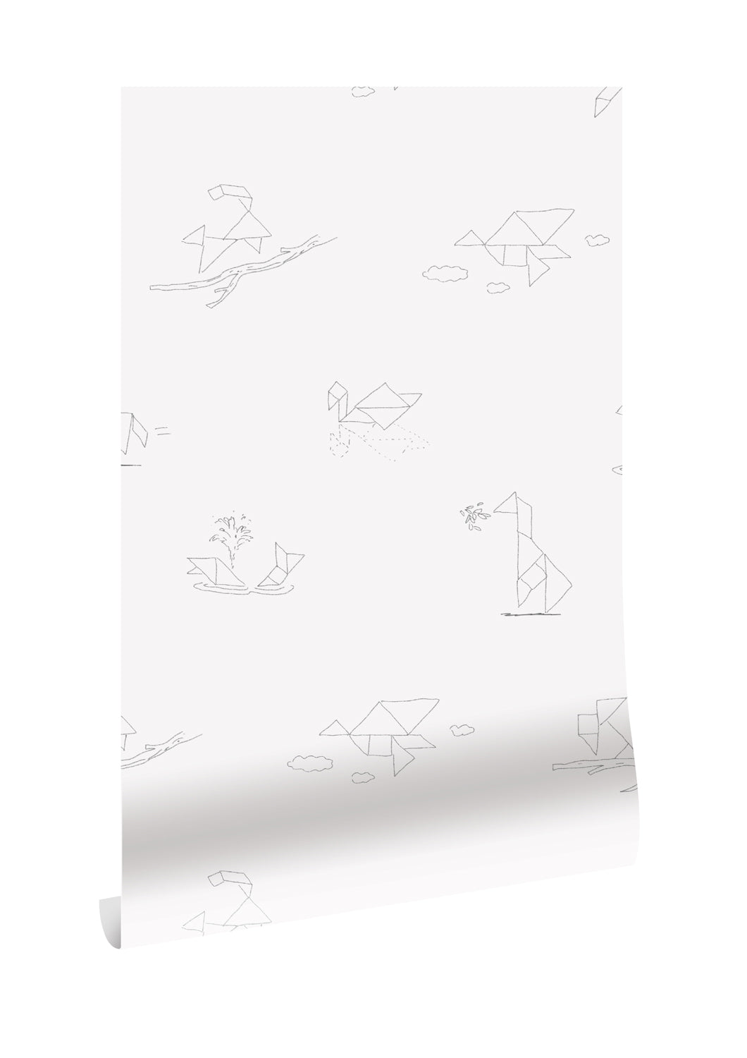 Wallpaper Animal Sketches, 97.4 x 280 cm