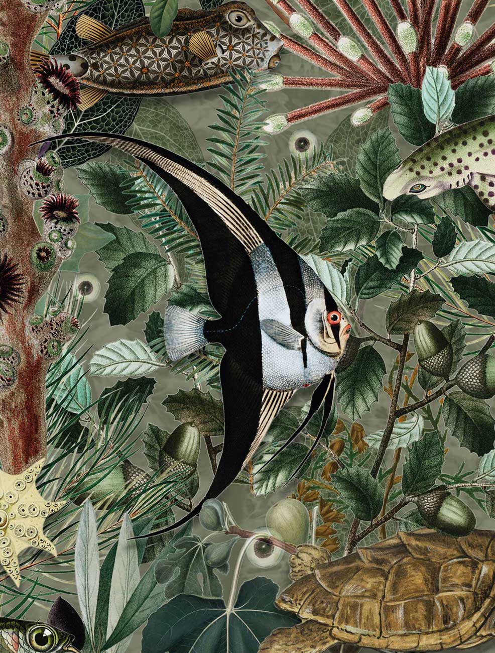 Botanisch vissen behang Underwater Jungle, WP-685, Close