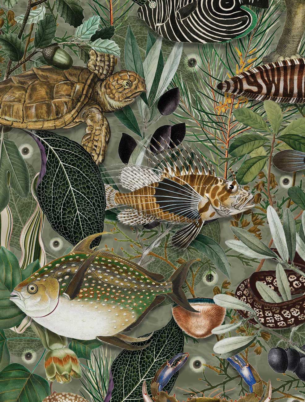 Botanisch vissen behang Underwater Jungle, WP-685, Close 2