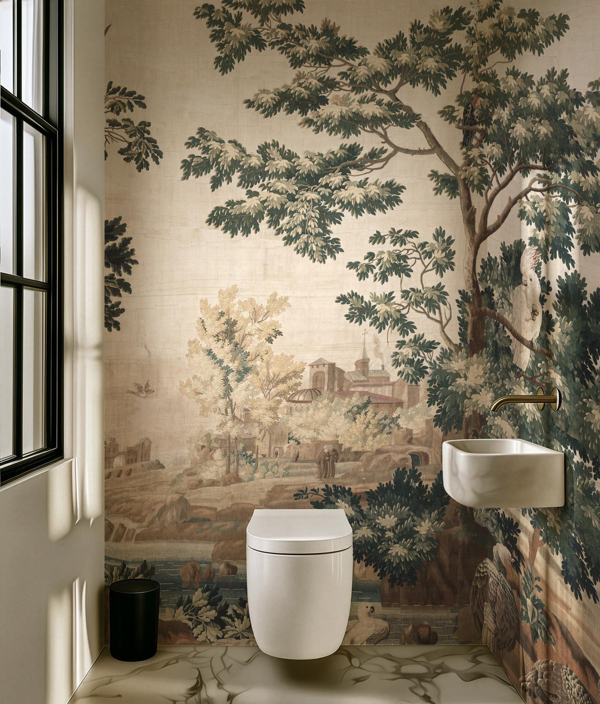 Linnen-look behang van vintage wandkleed, Landscape Tapestries